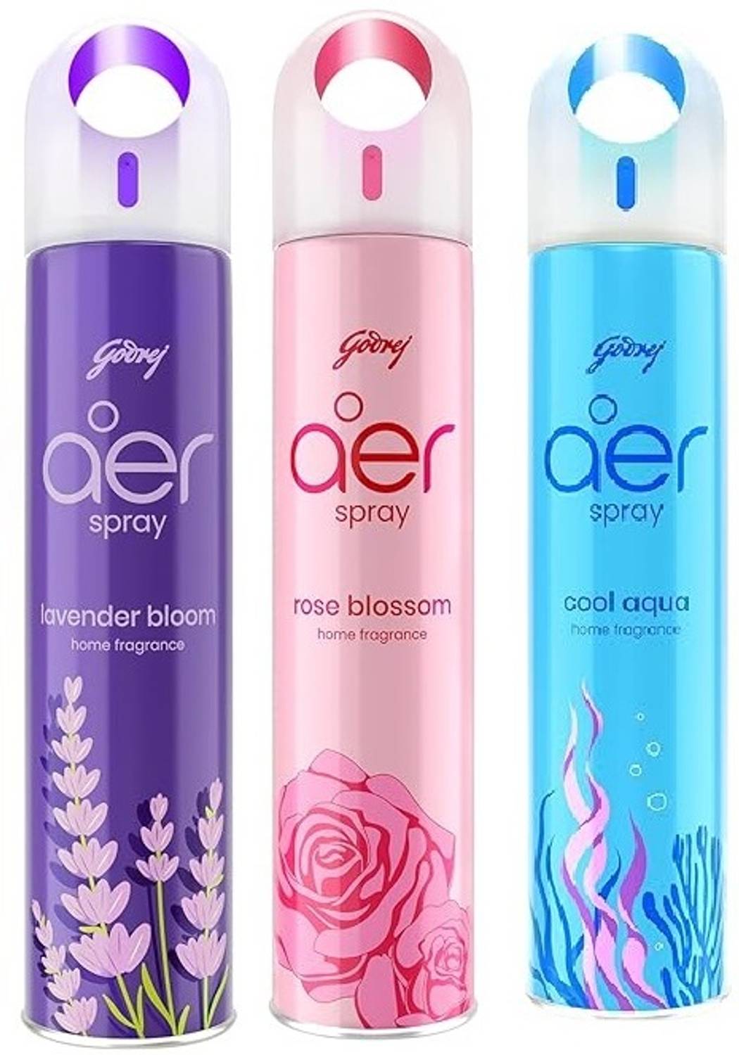 Godrej Aer Spray Lavender Bloom, Rose Blossom, Cool Aqua - Image 1