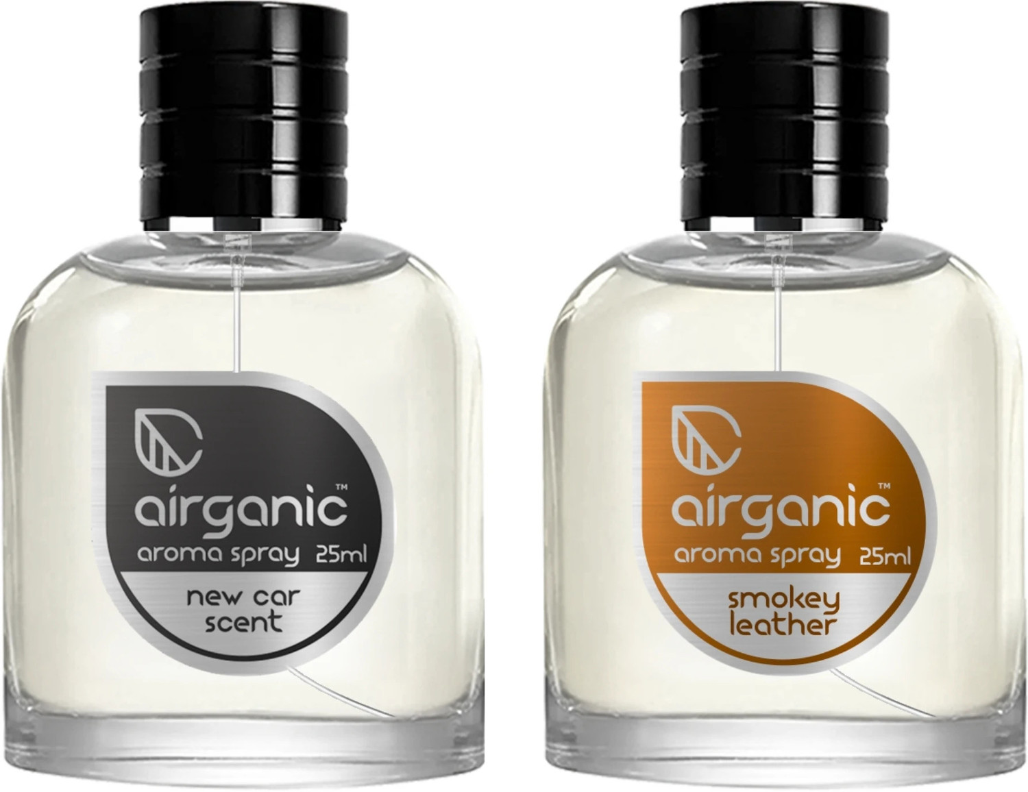 Image of Airganic New Car Scent & Smokey Leather Car Freshener Spray Aroma Fine Spray Combo - Fine Spray -