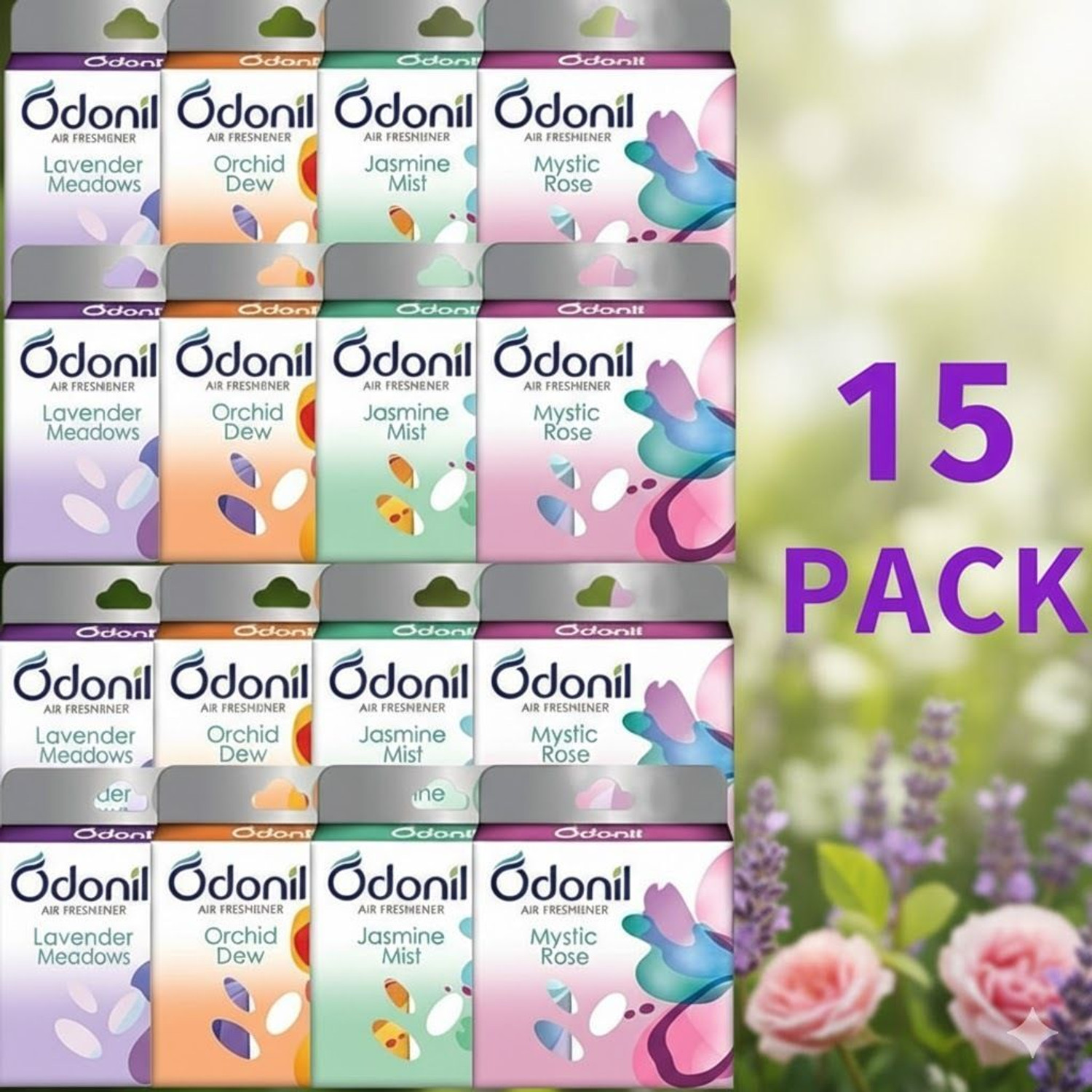 Image of Odonil LEVENDER, JESMINE, MYSTIC ROSE , ORCHID DEW, Mixed Fragrance Blocks mystic rose