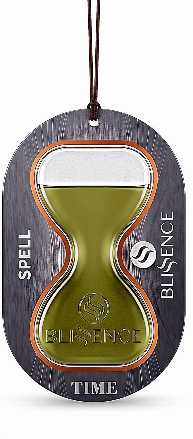 Blissence TIME Spell Car Hanging Perfume Diffuser | Long Lasting Premium Car Air Freshener | Luxury Hourglass Design | Fresh Spicy Woody Fragrance