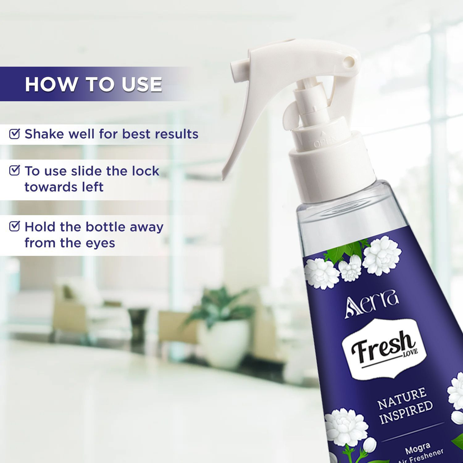 Image of Aerra Jasmine, Mogra Spray Air Freshener Combo | Traditional Indian Floral Scents for Home, Car, Office