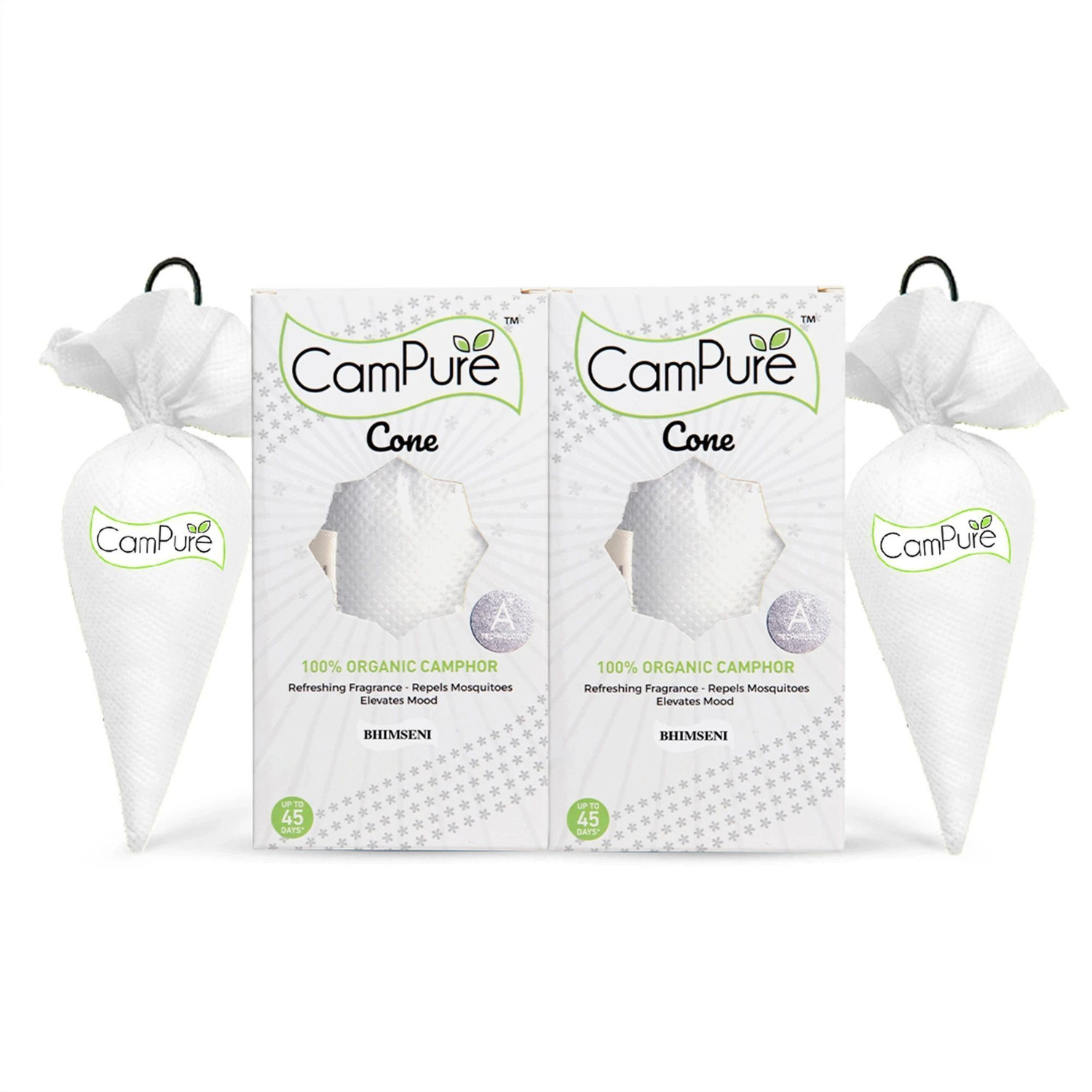 Image of CamPure Cone Bhimseni - Pack of 2 Potpourri Camphor Cone Bhimseni - Room Freshener, Mosquito - Insect Repellent - Pack Of 2