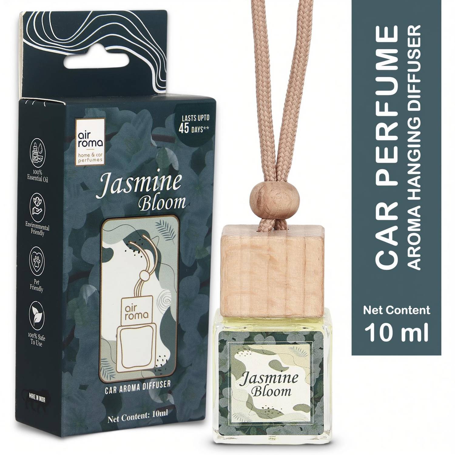 Airroma Jasmine Bloom Car Freshener Blocks Long Lasting Hanging Car Perfume, Lasts Up to 45 Days