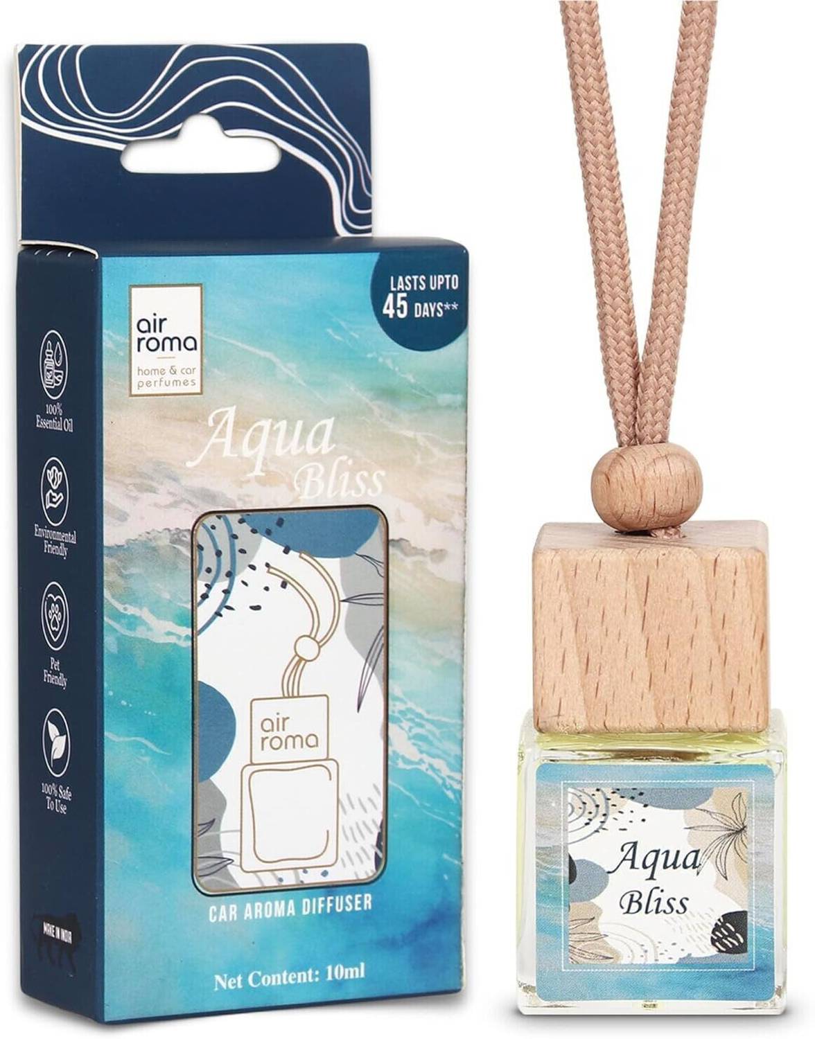 Airroma Aqua Bliss Car Freshener Blocks Long Lasting Hanging Car Perfume, Lasts Up to 45 Days