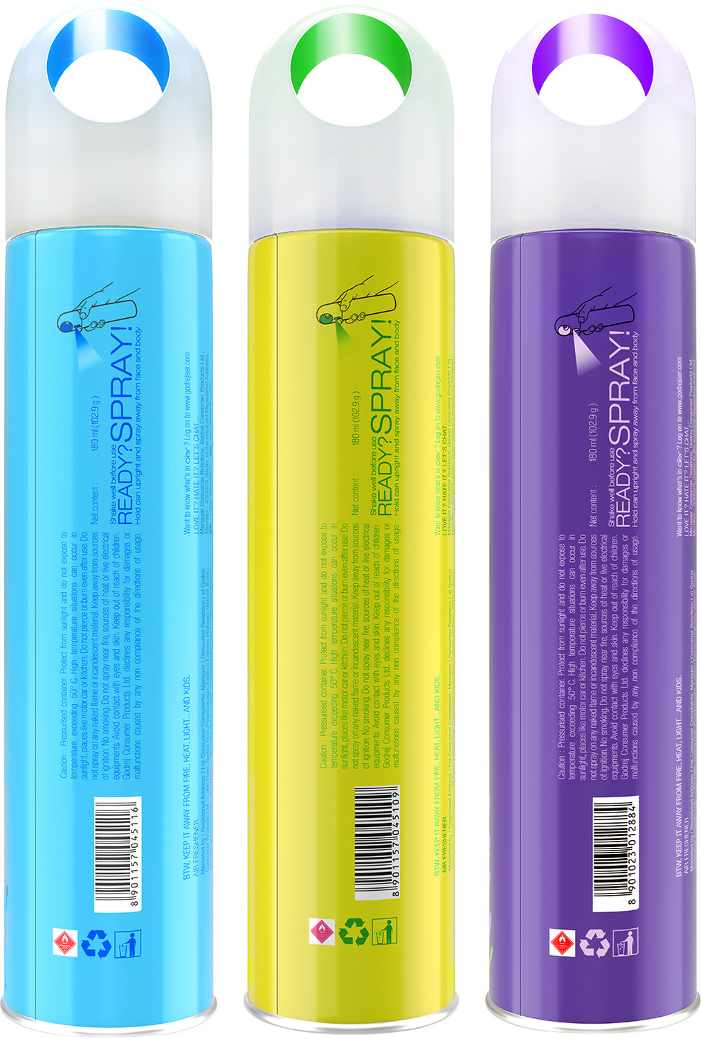 Image of Godrej Aer Cool Aqua, Fresh Lush Green, Lavender Spray Air Freshener