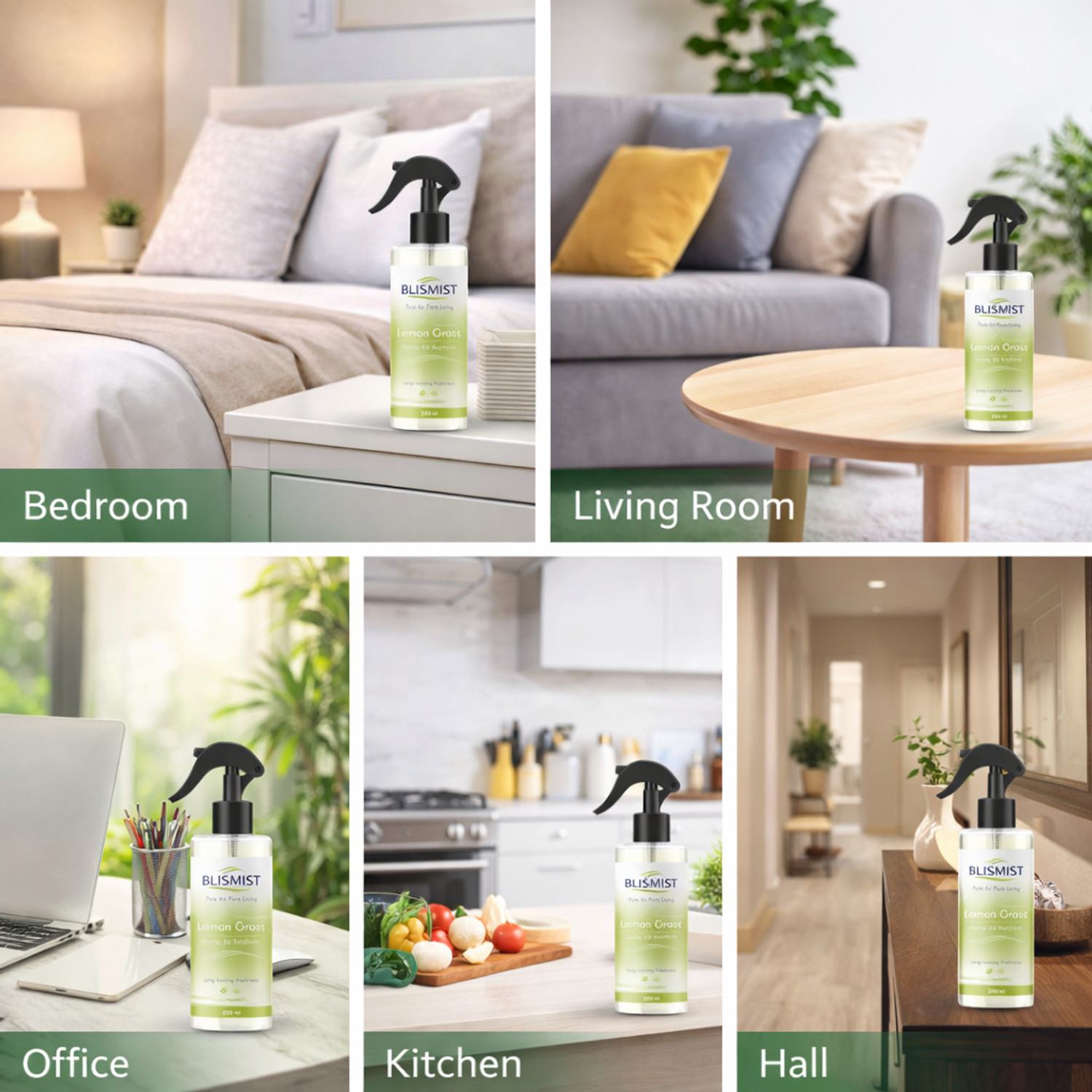 Image of BLISMIST Lemongrass, Cintronella Spray Room Freshener Sprey|Long Lasting Home Air Freshener| Home, Office, Bedroom, Car