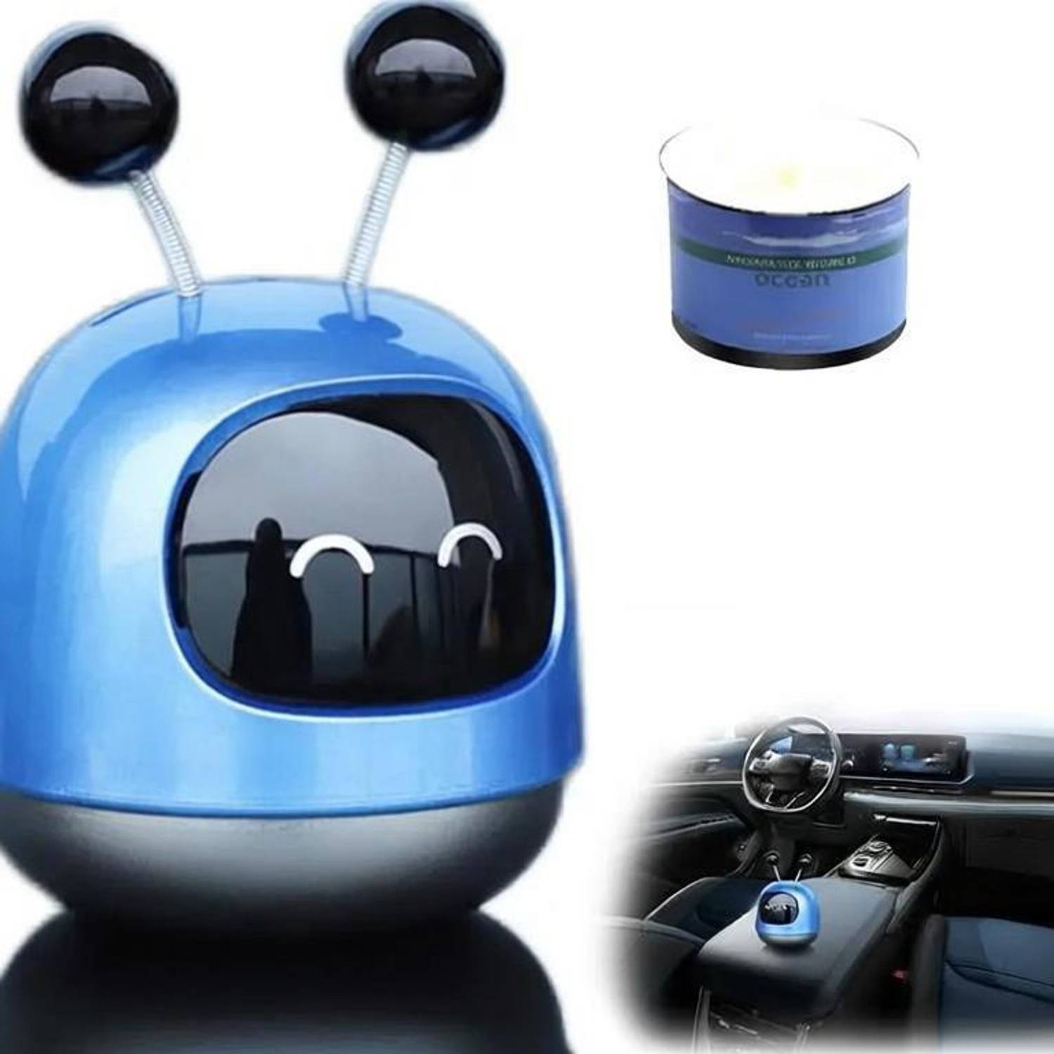AIRSKY Car Air Freshener, Natural Smell Car Perfume Shaking Head Design Car Robot Car Freshener Diffuser Robot Car Air Freshener Perfume