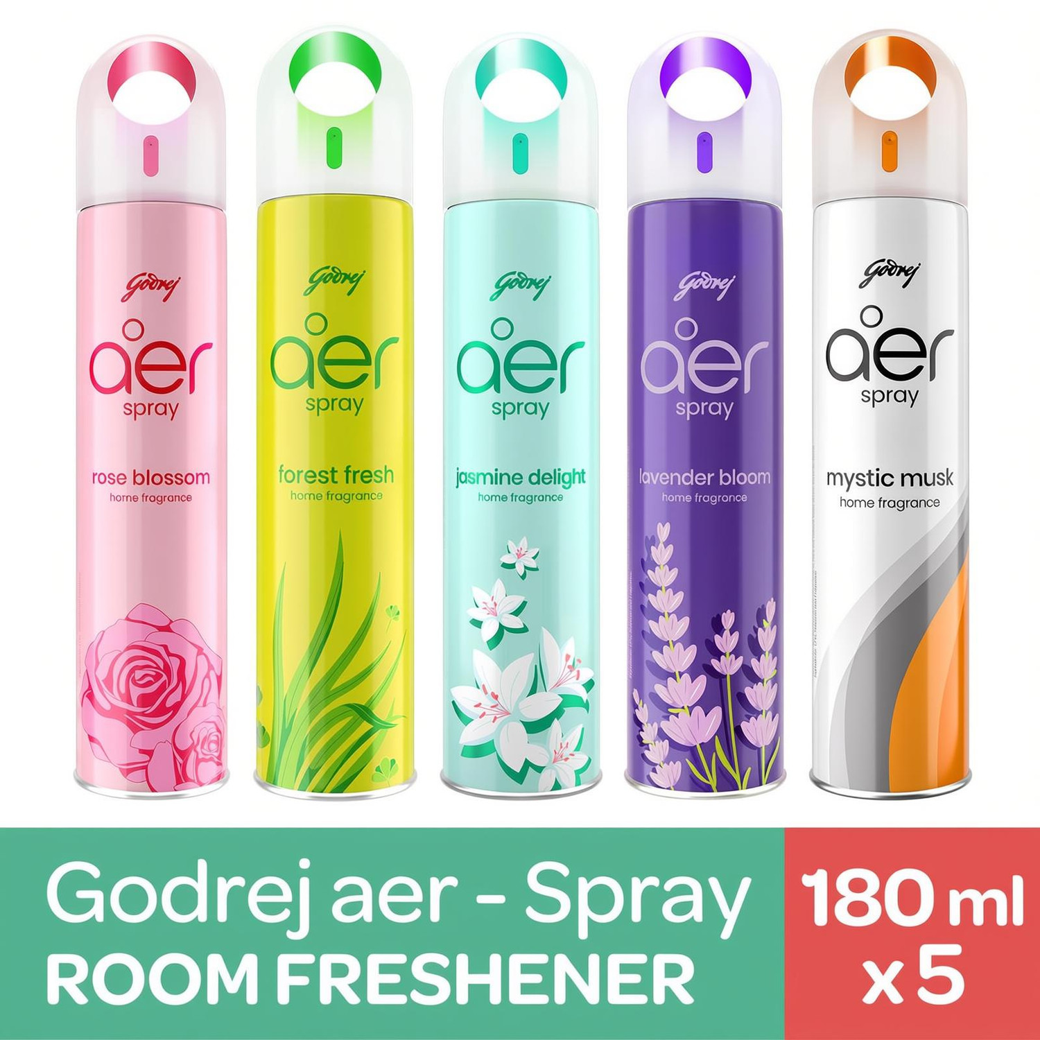 Godrej Mystic MuskRose BlossomJasmine DelightLavender BloomForest Fresh Spray | Spray Pack