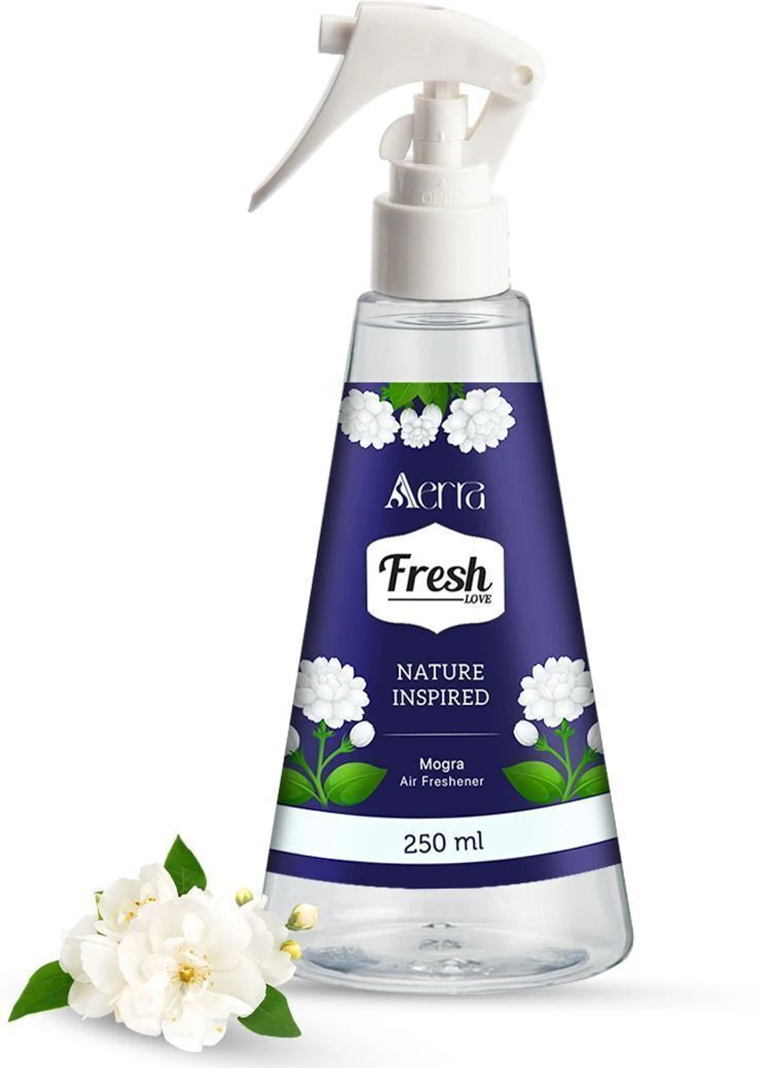 Image of Aerra Mogra (Jasmine) Spray Air Freshener - Long-Lasting Mogra (Jasmine) Fragrance & Odor Eliminator for Home, Car, Bathroom - Non-Toxic, Eco-Friendly