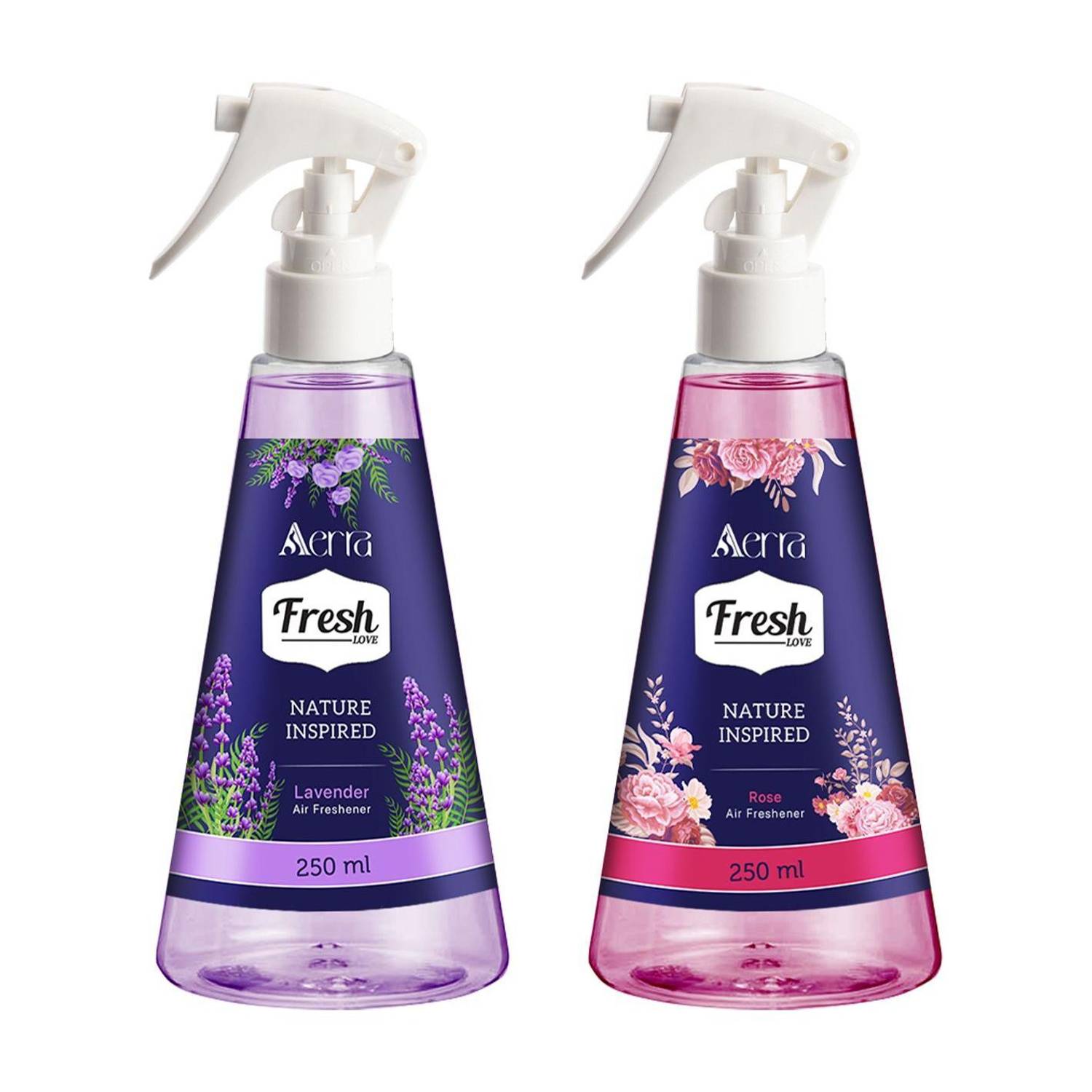 Aerra Lavender, Rose Spray Air Freshener Combo | Calming & Romantic Floral Scents for Home, Car, Office