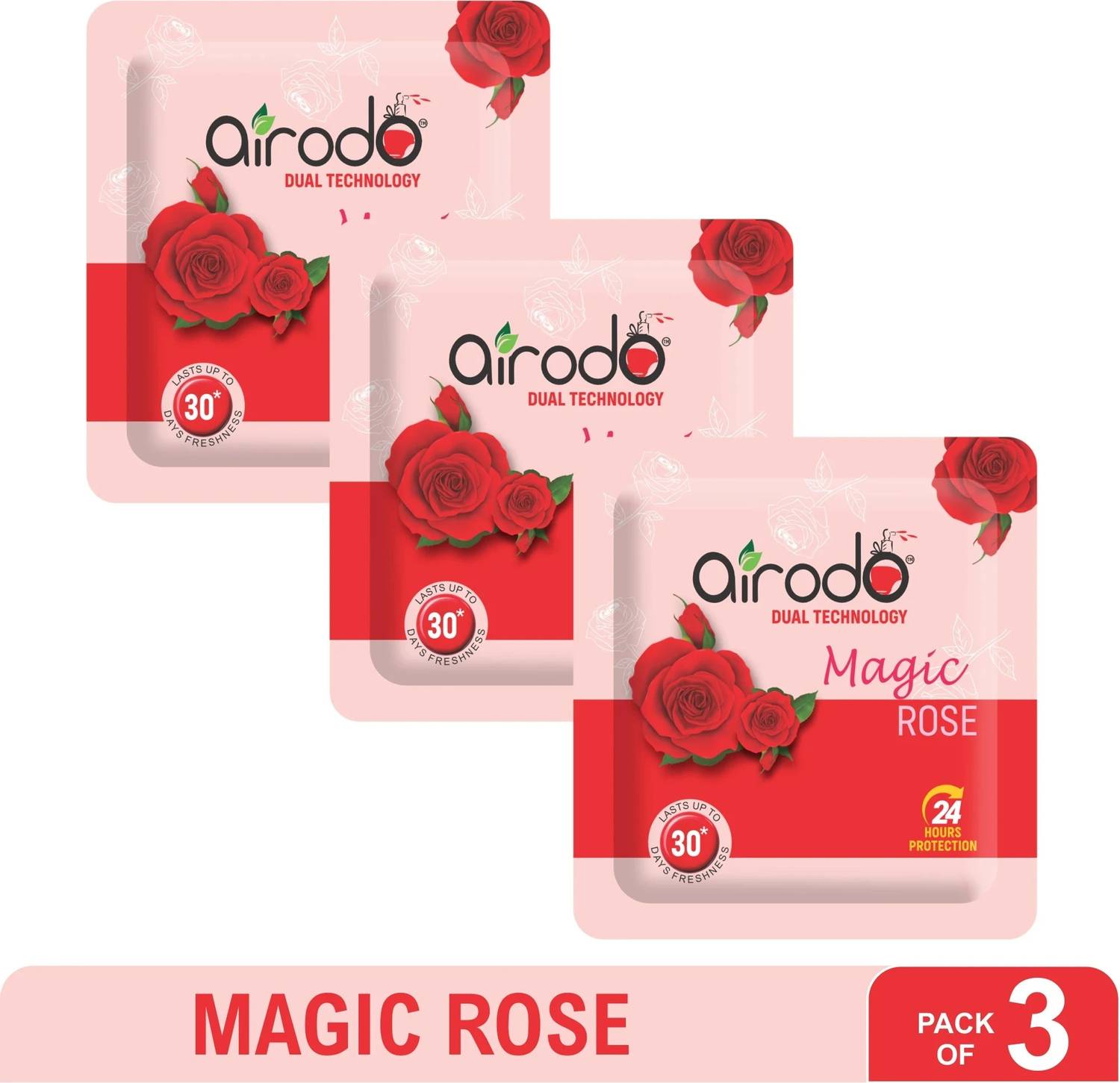 AIRODO Room Freshener Magic Rose Pocket Gel (Pack of- 03) Aroma Oil Room Freshener Magic Rose Pocket Gel (Pack of- 03)