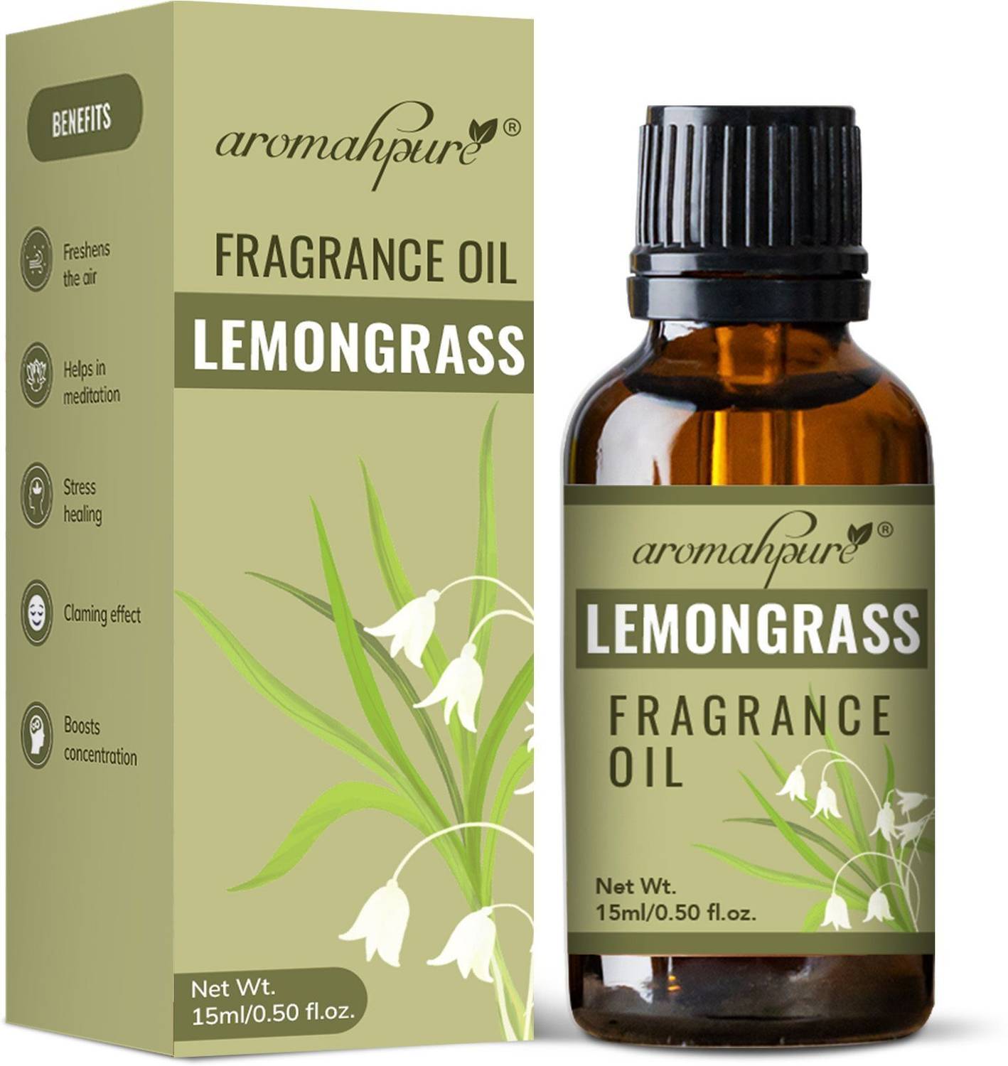 Aromahpure Lemongrass Aroma Oil for Home Fragrance Helps in Med