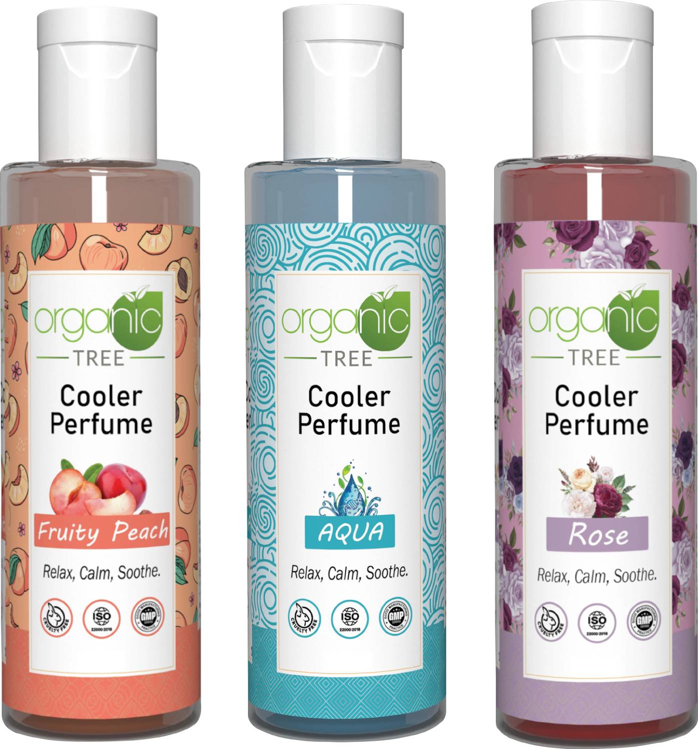 ORGANIC TREE Aqua, Fruity Peach, Rose Aroma Oil versatile Rose/Aq