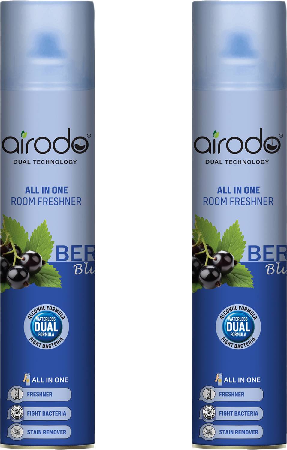 AIRODO Berry Blue Room Air Freshener Spray | Long-Lasting Home Fragrance | Pack of 2 Spray Berry