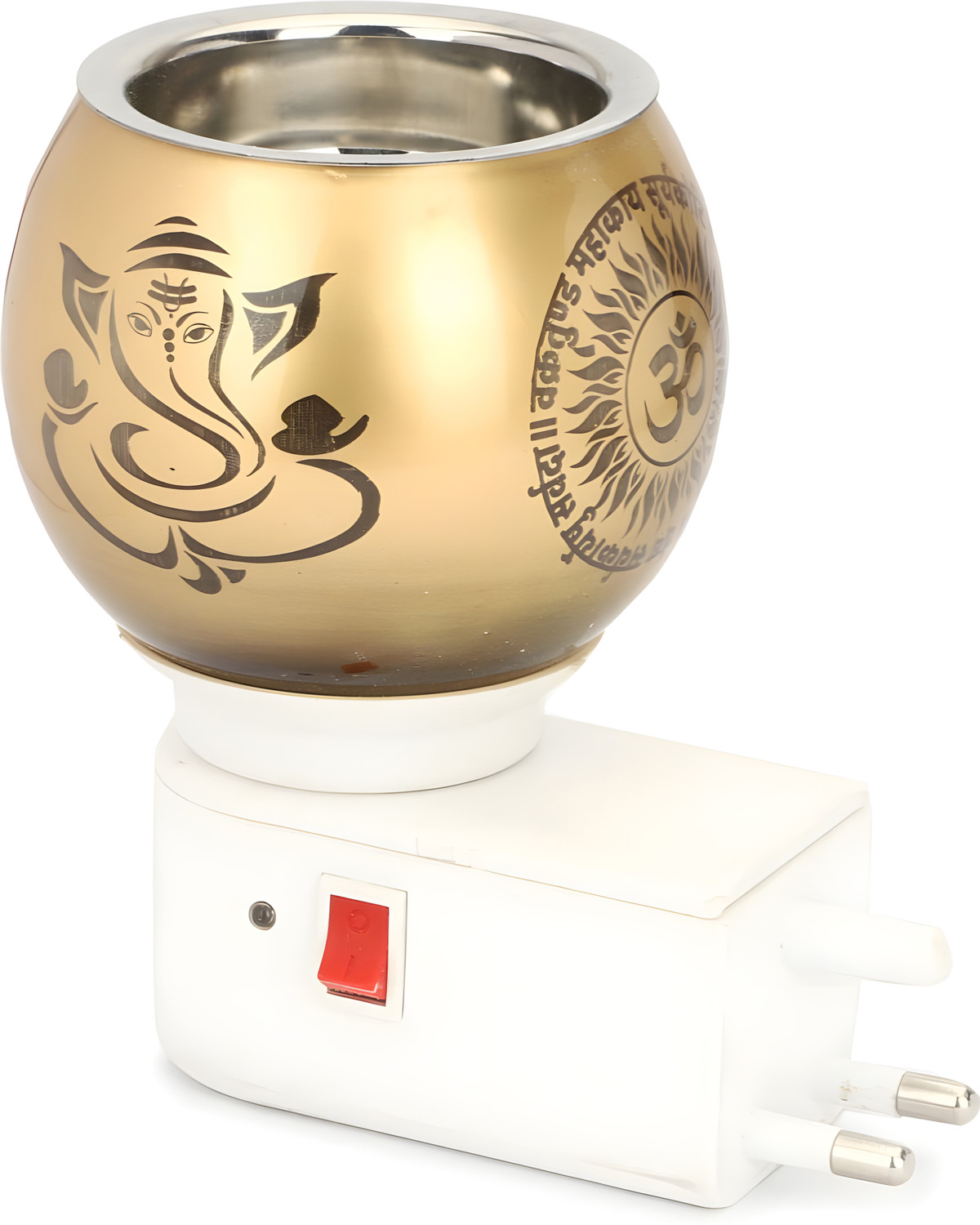Image of BFAAST 2 in 1 Electric Kapoor Dani Aroma Diffuser Night Lamp for Home Pooja Room Glass Incense Holder