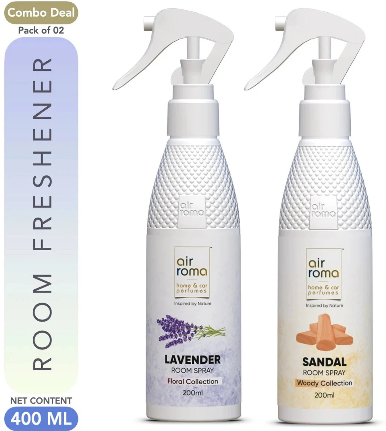 Image of Airroma Lavender, Sandal Spray Long-lasting Odour Eliminator for Home, Hotel Rooms, Toilet & Office Use