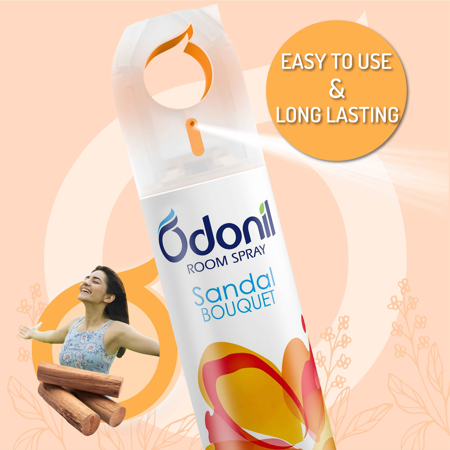 Image of Odonil Room & Air Freshener Sandal Bouquet Spray|Nature Inspired Long Lasting Fragrance Spray Room & Air Freshener Sandal Bouquet Spray|Nature Inspired Long Lasting Fragrance