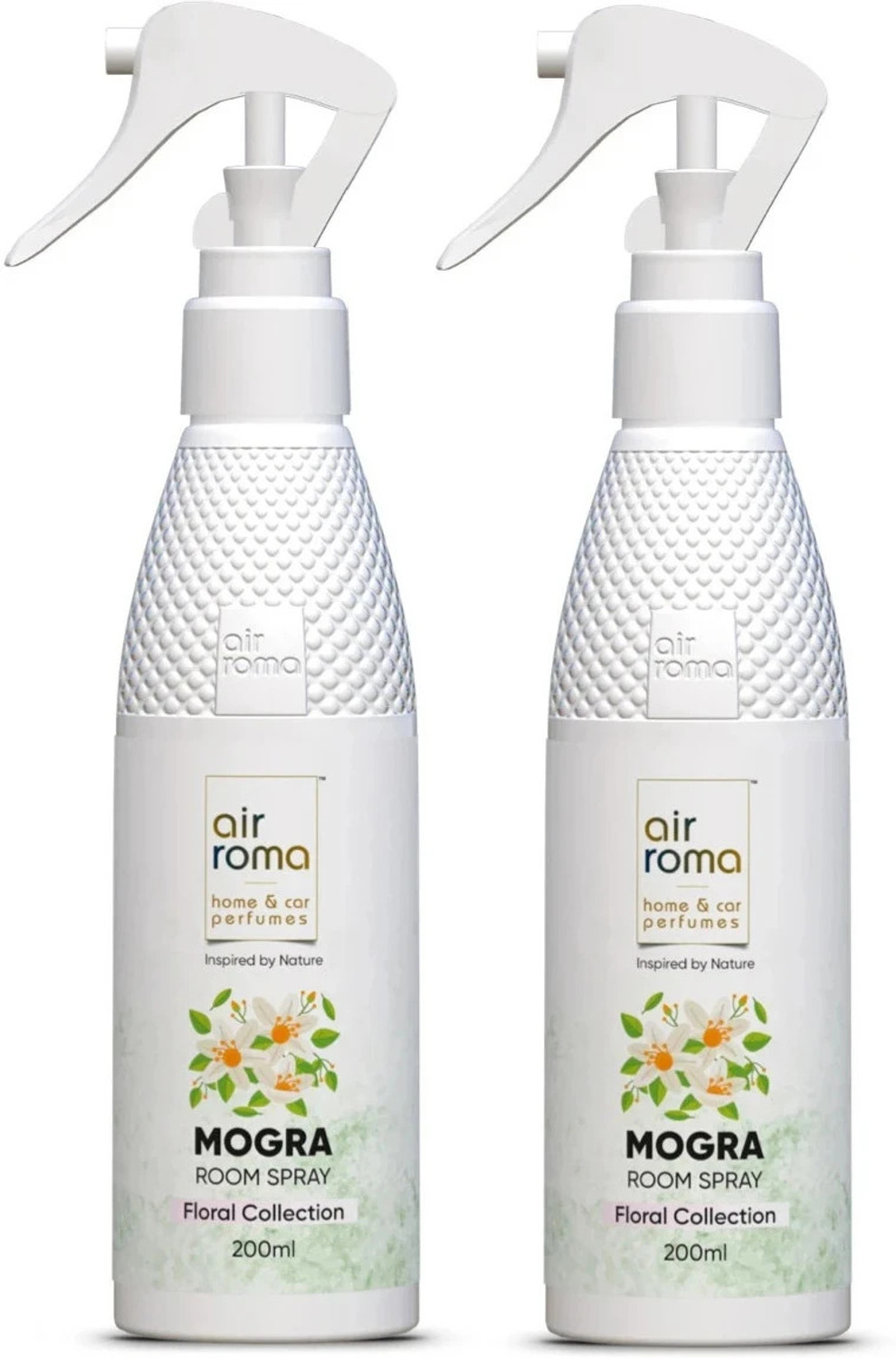 Image of Airroma Mogra Pack of 2 Spray Long-lasting Odour Eliminator for Home, Hotel Rooms, Toilet & Office Use