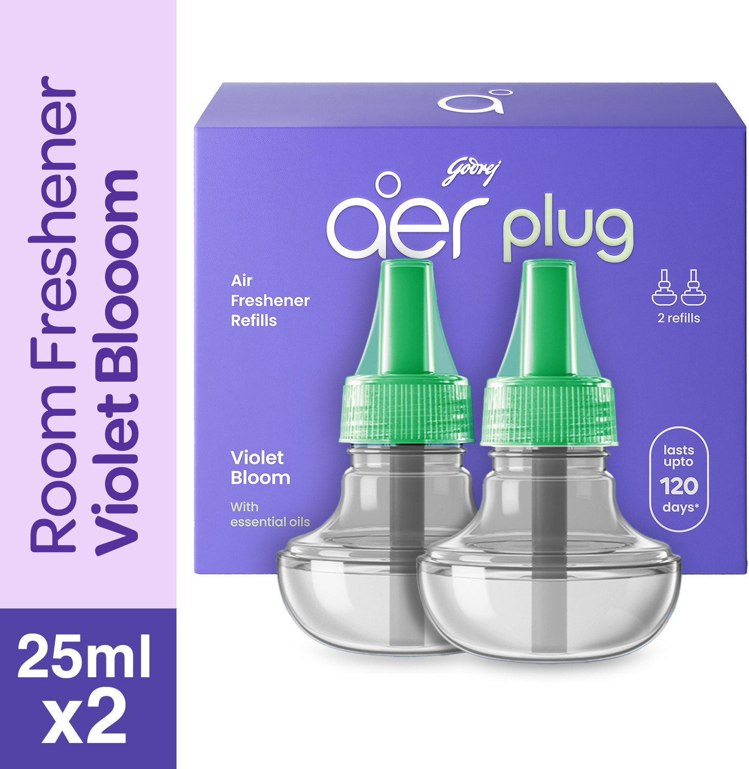 Image of Godrej Aer Violet Bloom Refill Plug Electric | Air Freshener |