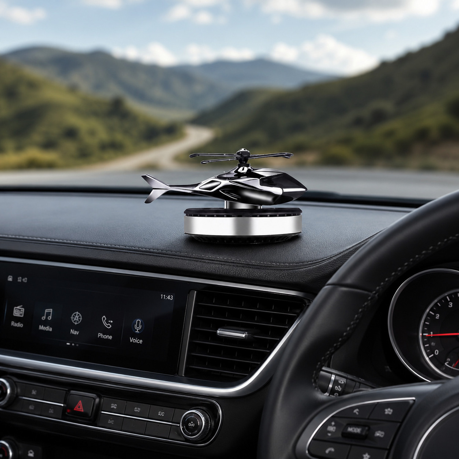 Image of SHOPSERO Aroma Car Freshener Diffuser Solar Helicopter Car Air Freshener Diffuser