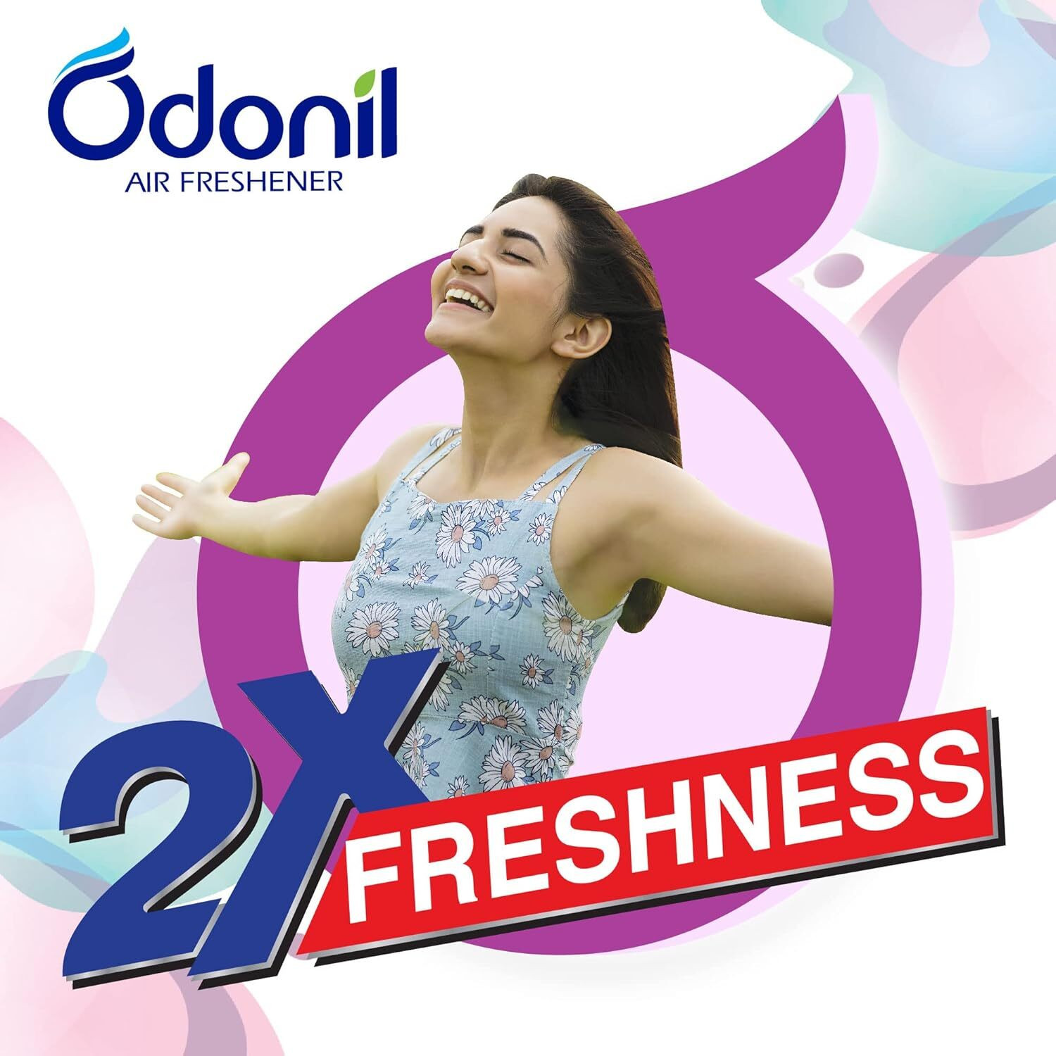 Image of Odonil Rose, Lavender, Jasmine, Dew Blocks Bathroom Air Freshener Lavender Meadows Freshness Pack