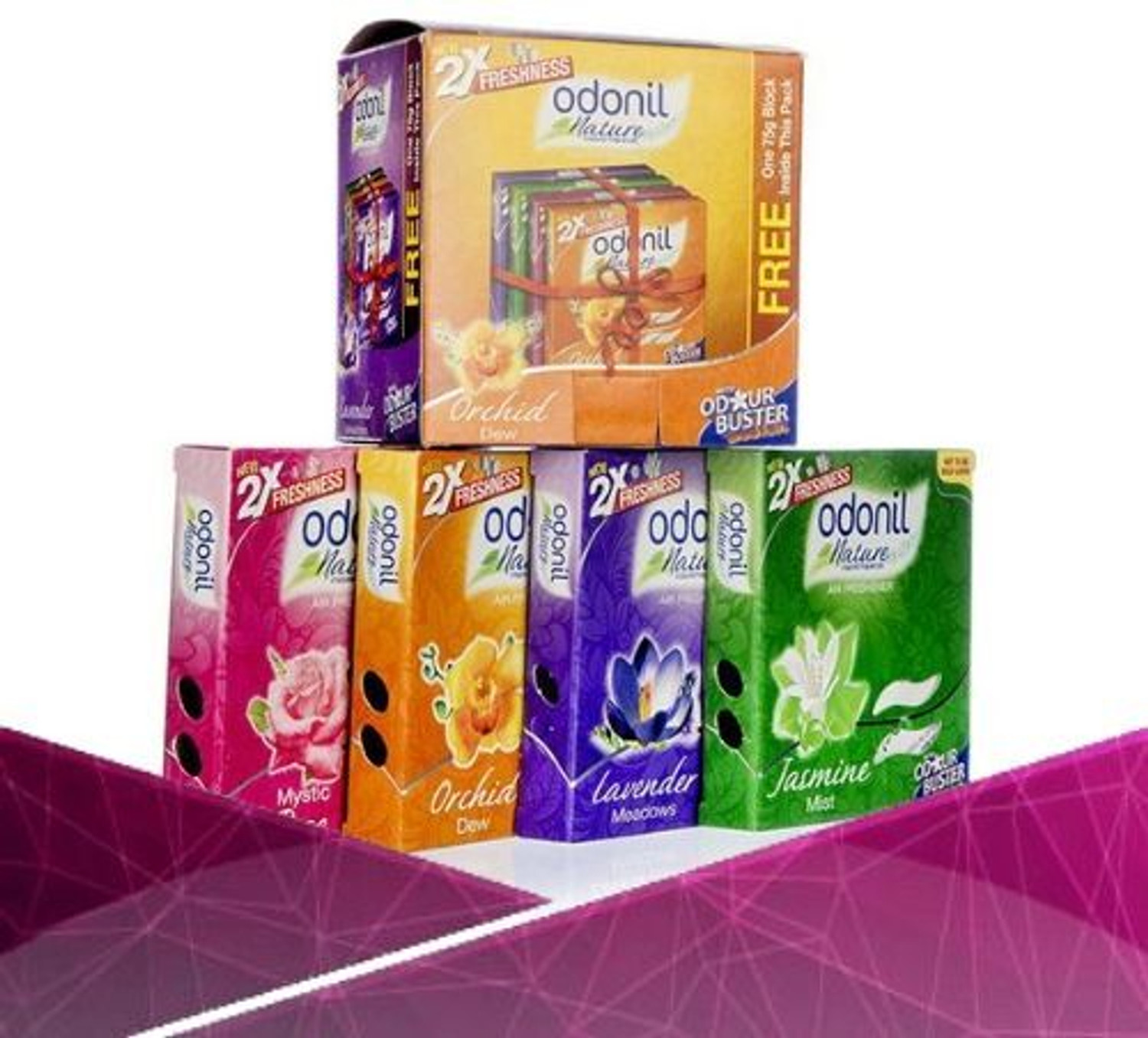 Image of Odonil LEVENDER, JESMINE, MYSTIC ROSE , ORCHID DEW, Mixed Fragrance Blocks mystic rose