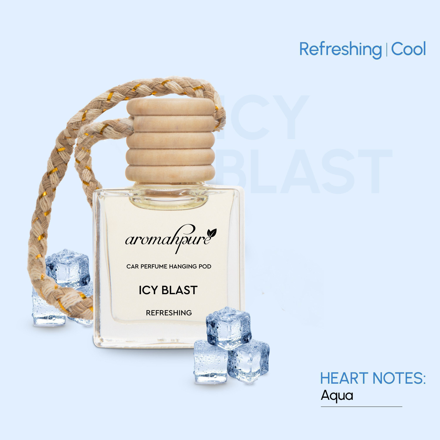 Image of Aromahpure Oudh and Cool Car Freshener Diffuser Pack of 2 Hanging Pod Air Freshener