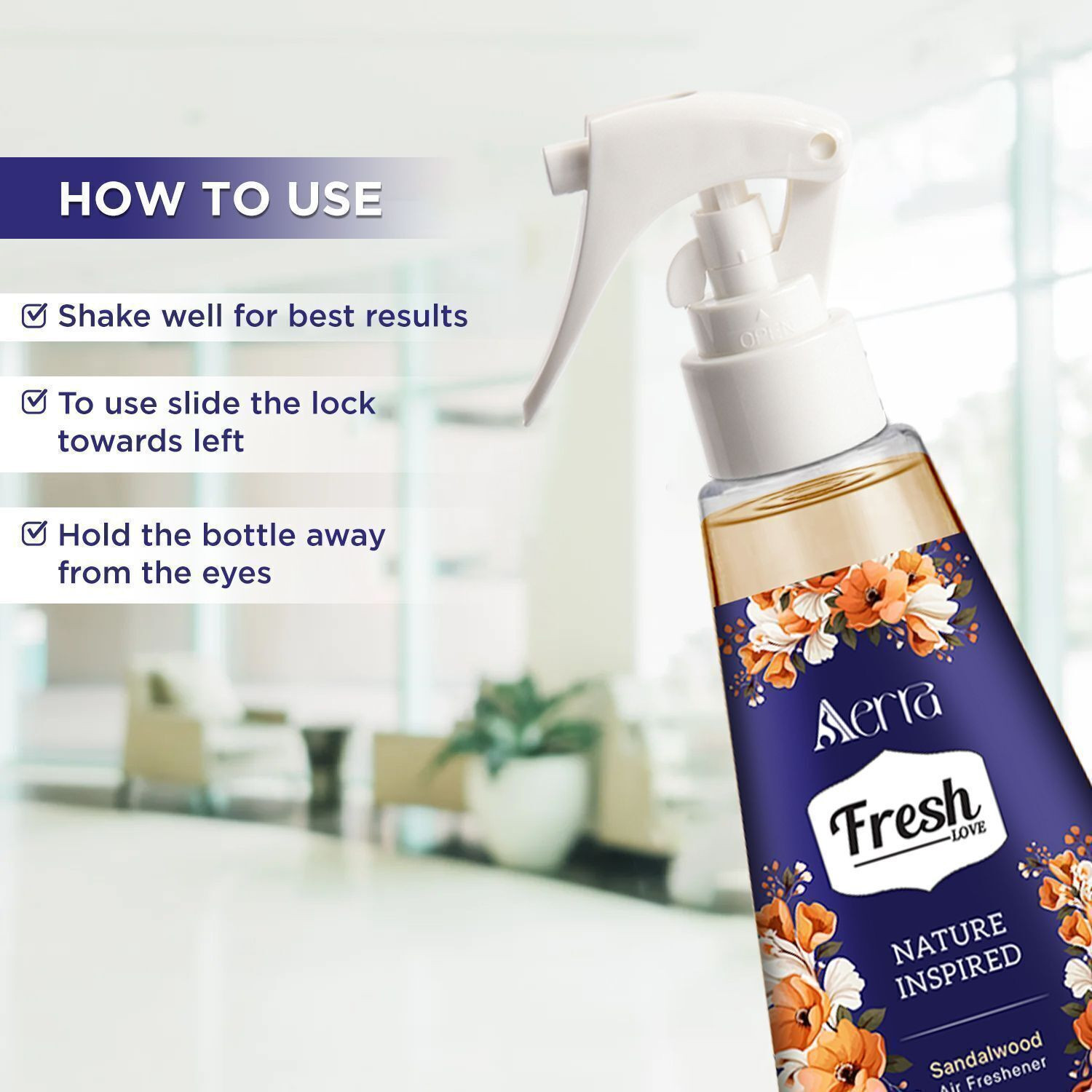 Image of Aerra Sandalwood Spray Air Freshener - Long-Lasting Sandalwood (Chandan) Fragrance & Odor Eliminator for Home, Car, Bathroom - Non-Toxic, Eco-Friendly