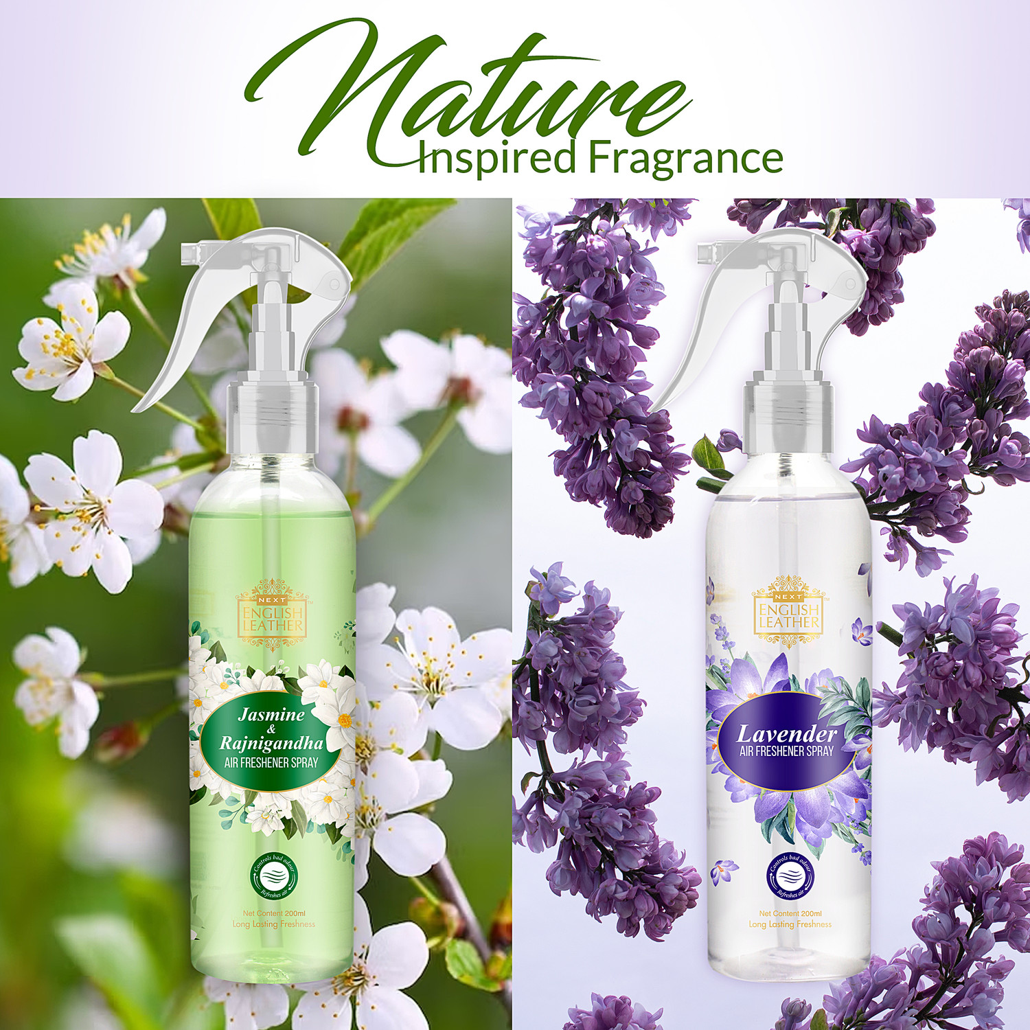 Image of NEXT Lavender+ Jasmine & Rajnigandha Air Freshener Car Freshener Spray English Leather Lavender + Jasmine Rajanigandha