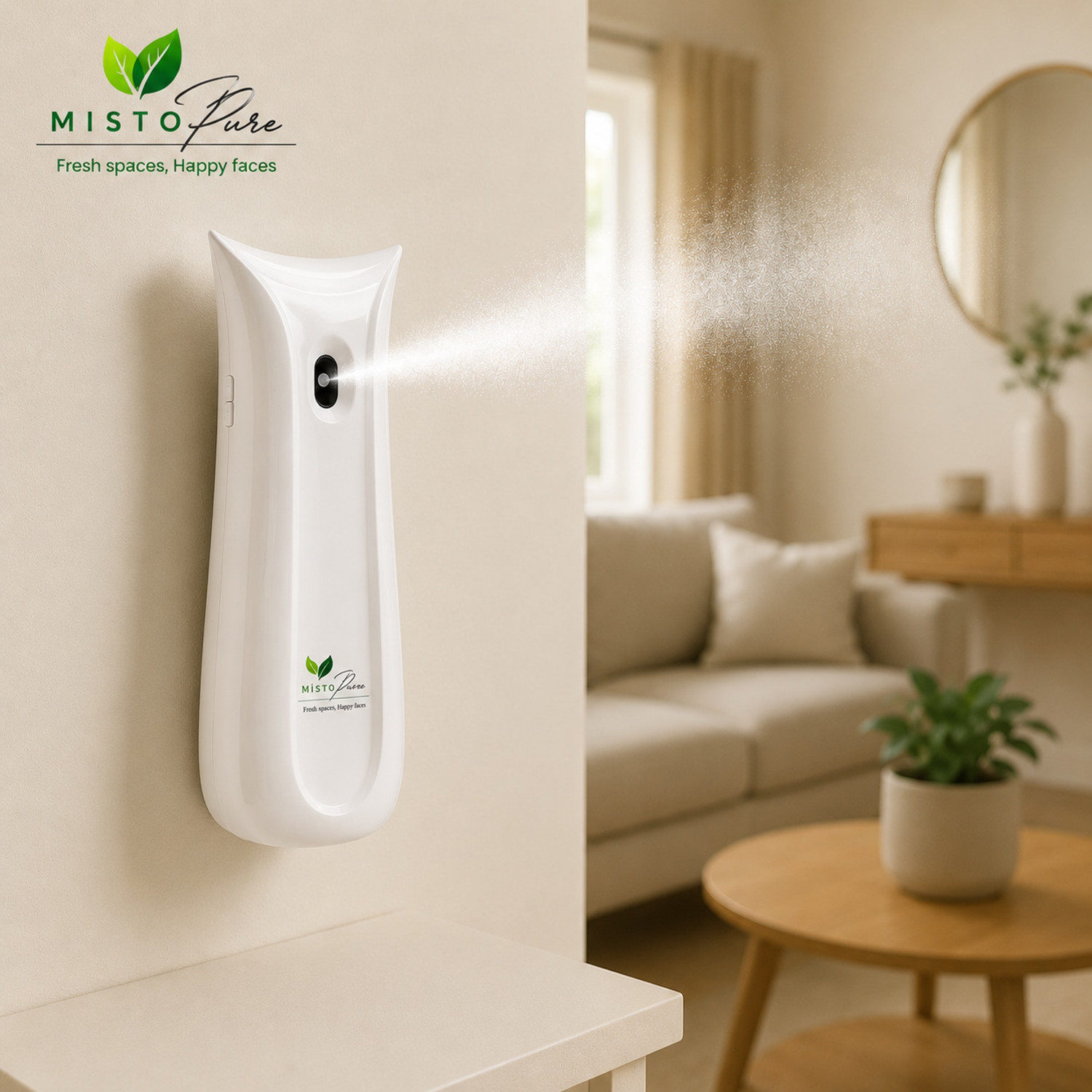 Image of mistopure Dispenser Machine Automatic Spray AIRO MATIC Dispenser Machine for Home & Office | Battery Operated Automatic Spray Machine | Compatible with all 225ml Bottles (Refill Not Included)