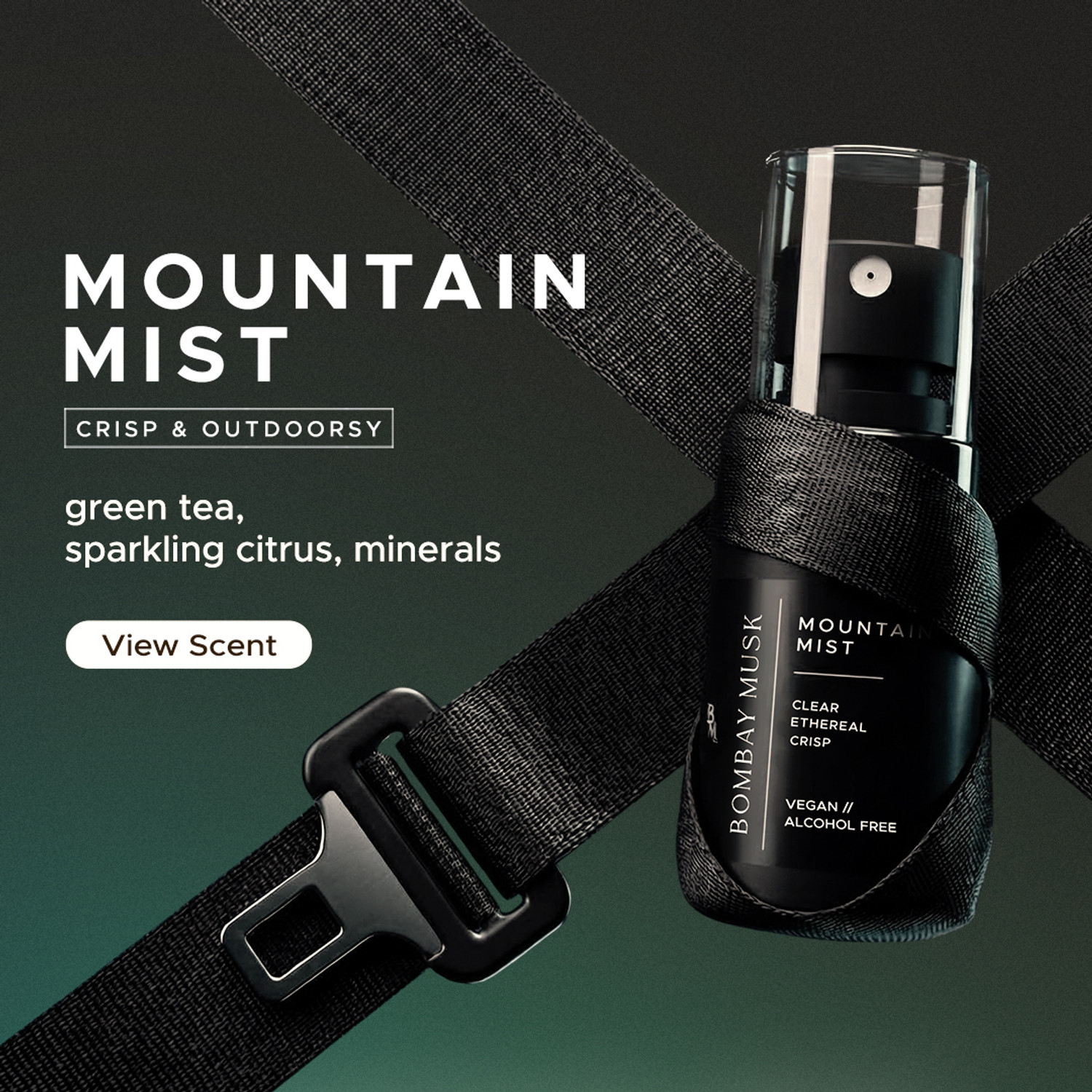 Image of Bombay Musk Mountain Mist, Fresh, Icy, aroma Car Freshener Spray Mountain Mist Luxury Car Perfume | Long Lasting Car Fragrance & Car Freshener