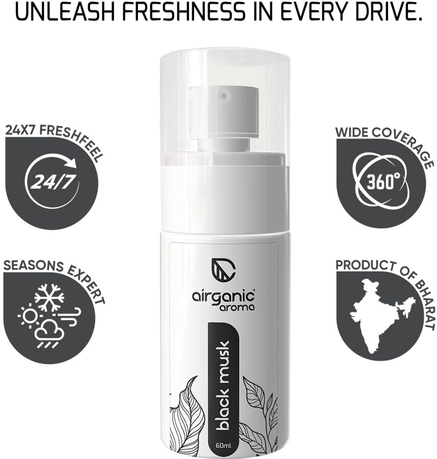 Image of Airganic aroma Black Musk Premium Spray Car Perfume | Car Freshener Spray Car Accessory Interior Spray | Car Accessories 2026