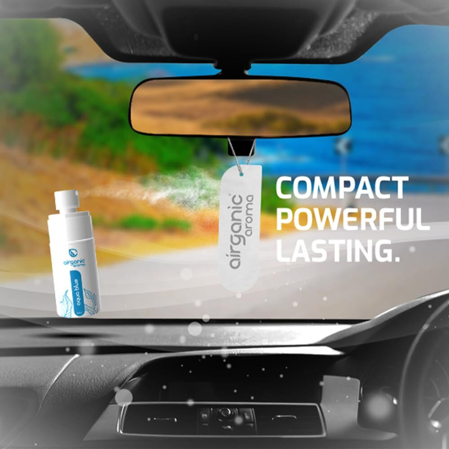 Image of Airganic aroma Aqua Blue Premium Spray Car Perfume |Fine Fragrance Car Freshener Spray | Car Accessory Interior Spray | Car Accessories 2026