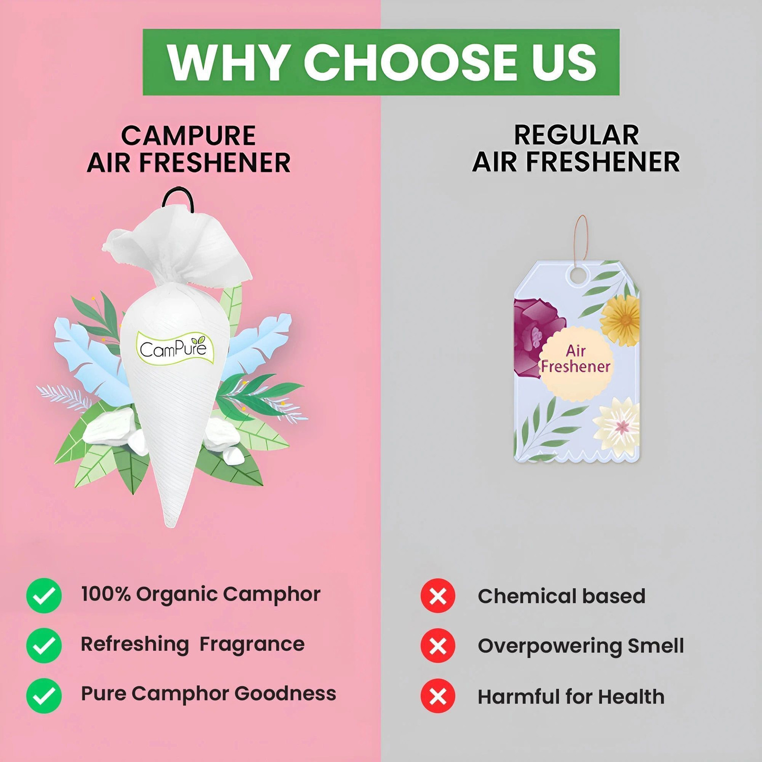 Image of CamPure Cone Bhimseni - Pack of 2 Potpourri Camphor Cone Bhimseni - Room Freshener, Mosquito - Insect Repellent - Pack Of 2