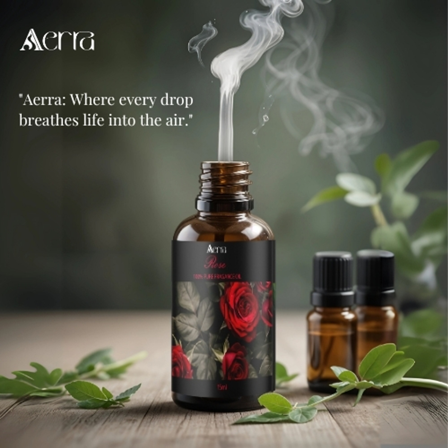 Image of Aerra Rose Aroma Oil | Rose Pure Fragrance Oil 15ml - Natural, Long-Lasting for Diffusers, Puja, Home