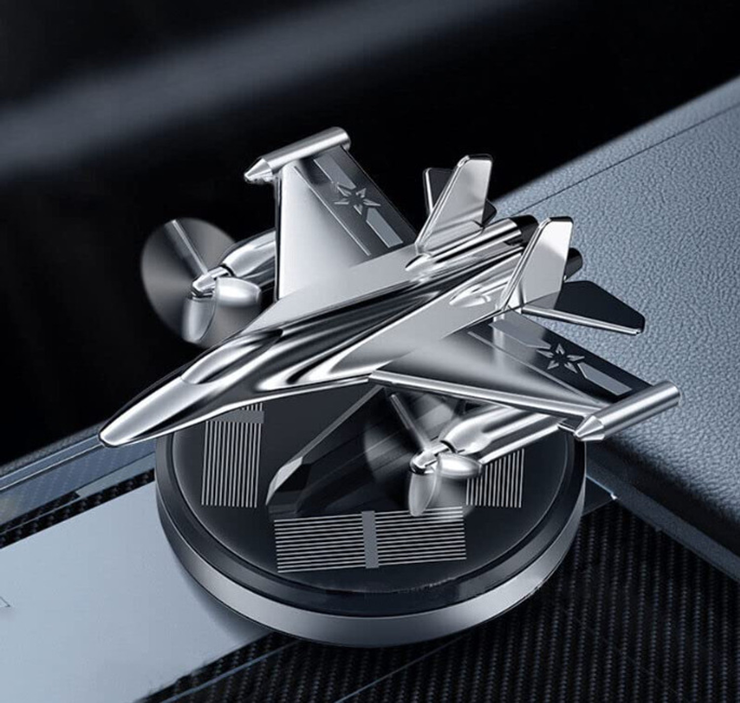 Image of Iris Grape Fighter Aircraft Rotating Car Dashboard Aromatherapy Solar Car Air Freshener Car Freshener Diffuser Fighter Aircraft Rotating Rotating Perfume Aromatherapy Essential Oil Solar Car Air Freshener