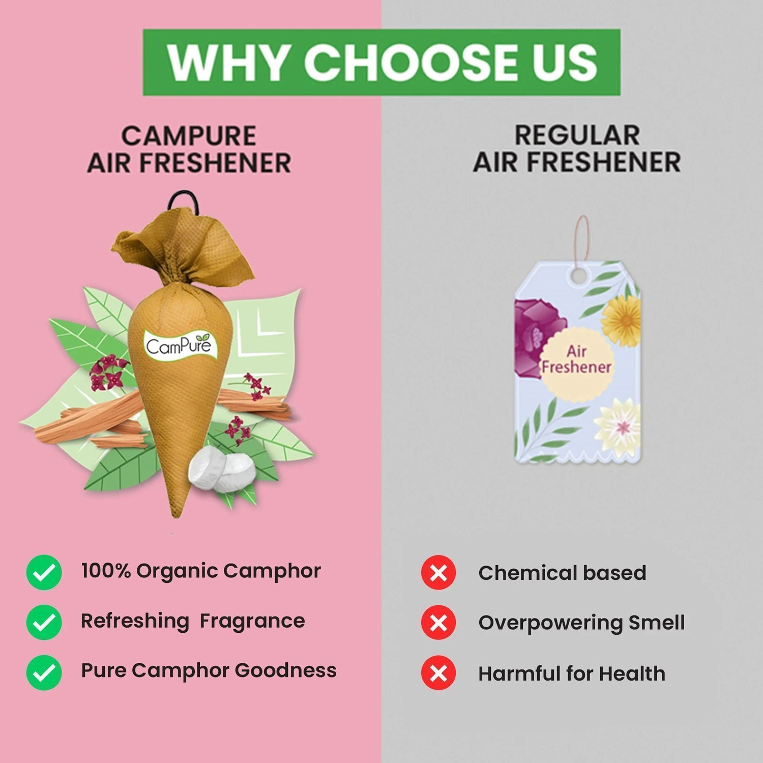 Image of CamPure Cone Sandalwood - Pack of 2 Potpourri Camphor Cone Sandlwood - Room Freshener, Mosquito - Insect Repellent - Pack Of 2