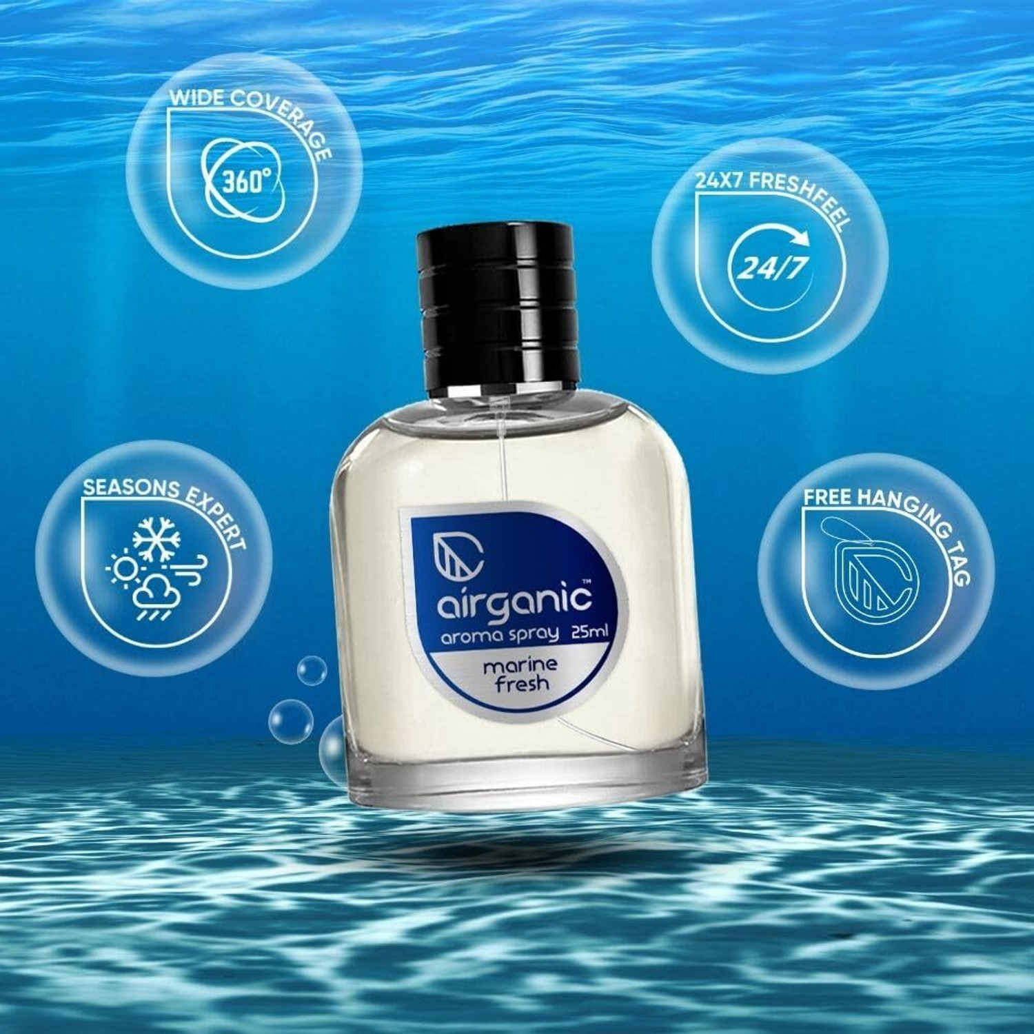 Image of Airganic Aroma Fine Spray Combo - Marine & Smokey Leather Fine Spray Car Freshener Spray Aroma Fine Spray Combo - Marine & Smokey Leather Fine Spray