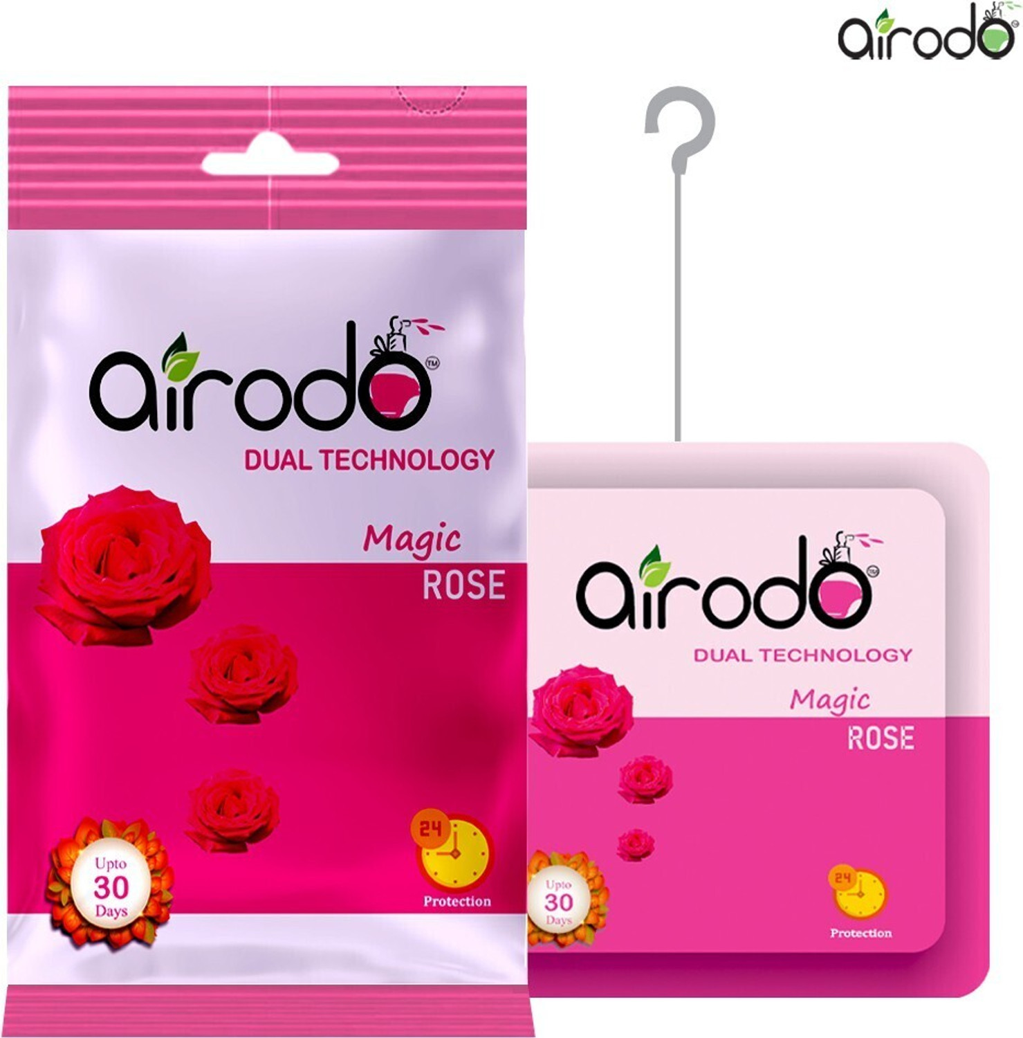 Image of AIRODO Magic Rose Air Room Freshener Power Pocket Gel, Fragrance Scents for Bathroom Blocks