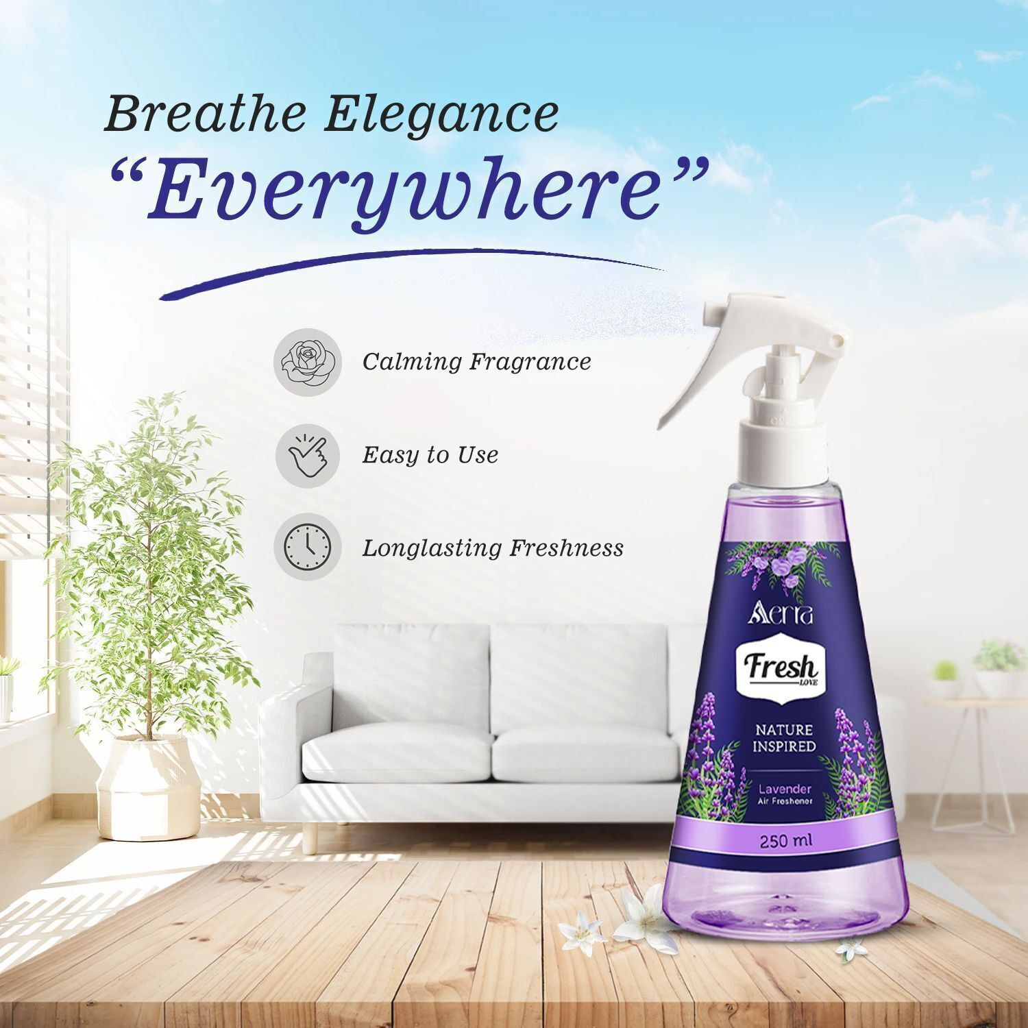 Image of Aerra Lavender Spray Air Freshener - Long-Lasting 12H Odor Eliminator for Home, Car & Kitchen - Eco-Friendly, Non-Toxic | 3000+ Sprays