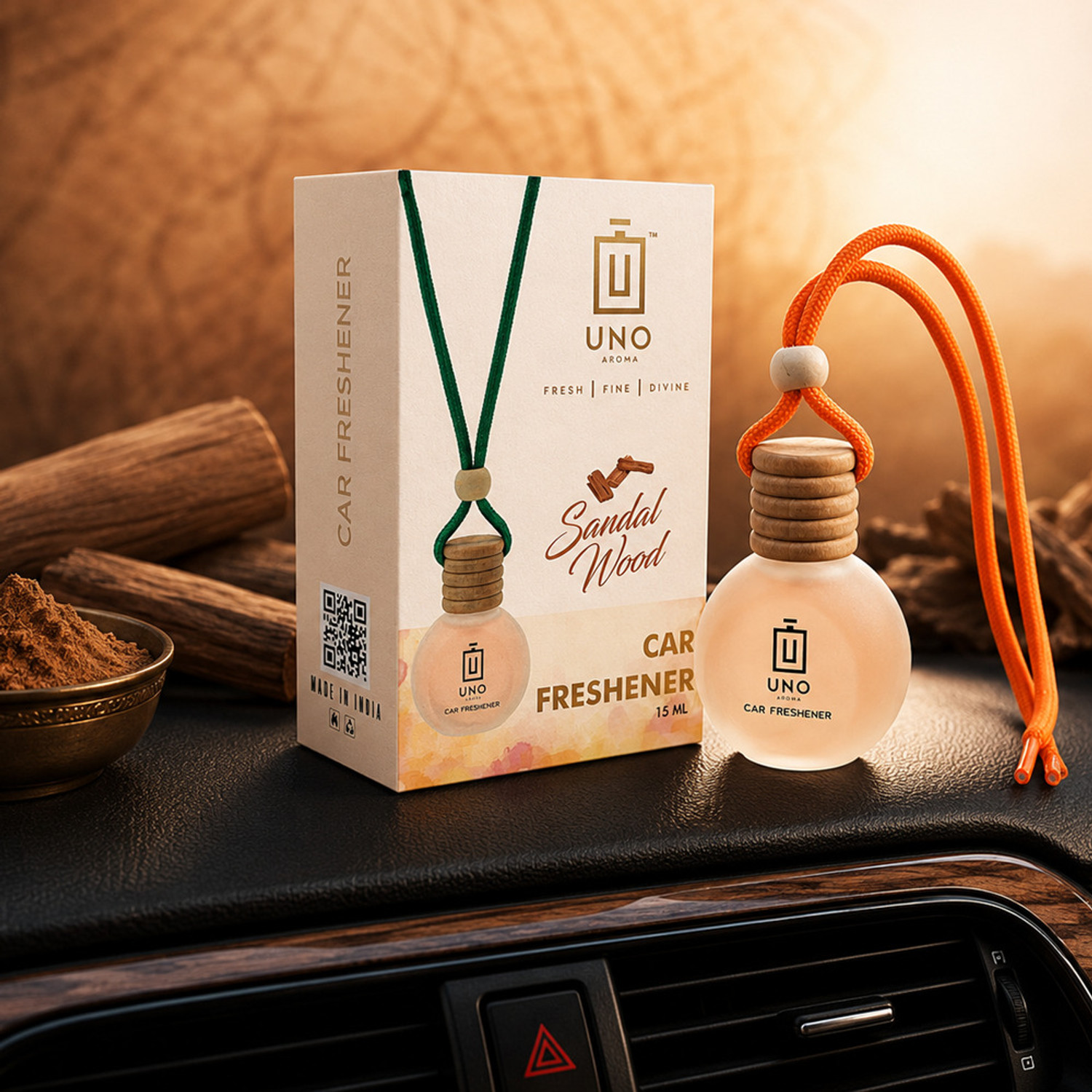 Image of UNO AROMA Sandal Car Freshener Diffuser UNO Sandalwood