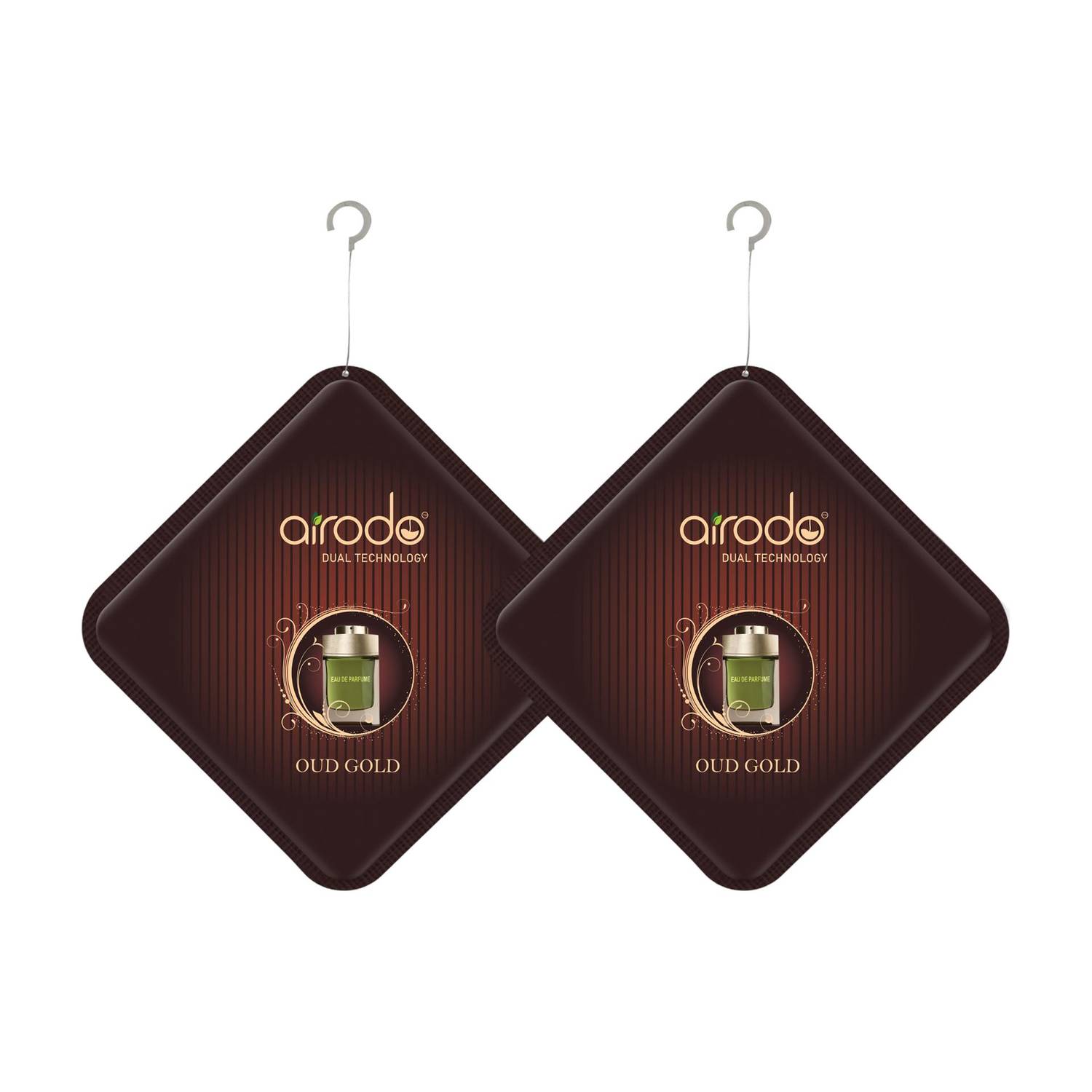 AIRODO Oud Gold Car Freshener Diffuser Luxury Car Hanging Air Freshener | Lasts Up to 30 Days | Car Accessories