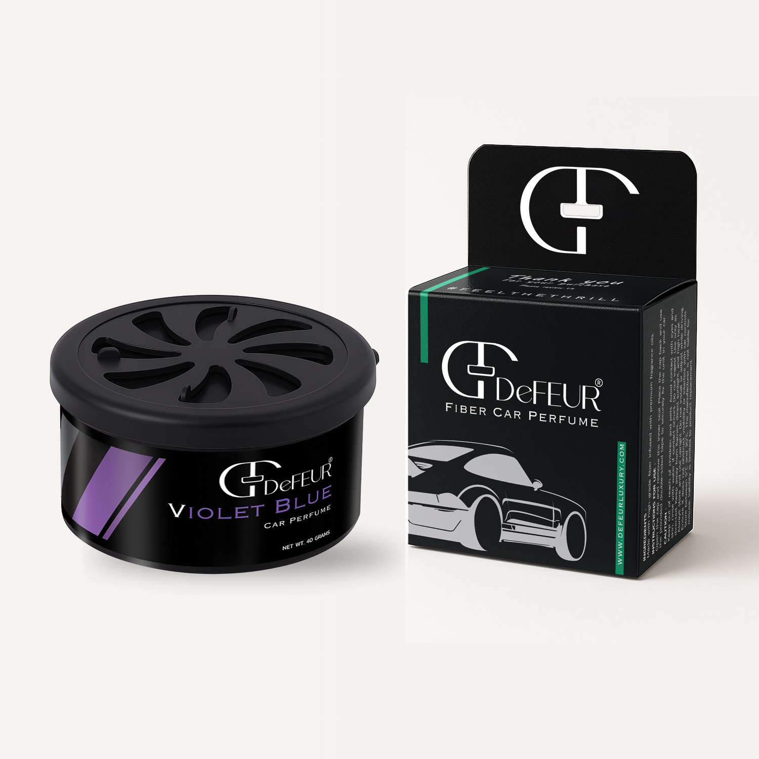 Image of DeFEUR Organic Blue Violet Car Perfume, Non-Liquid Fiber Freshener, Lavender Scent Car Freshener Blocks Fiber Car Perfume (40 g)