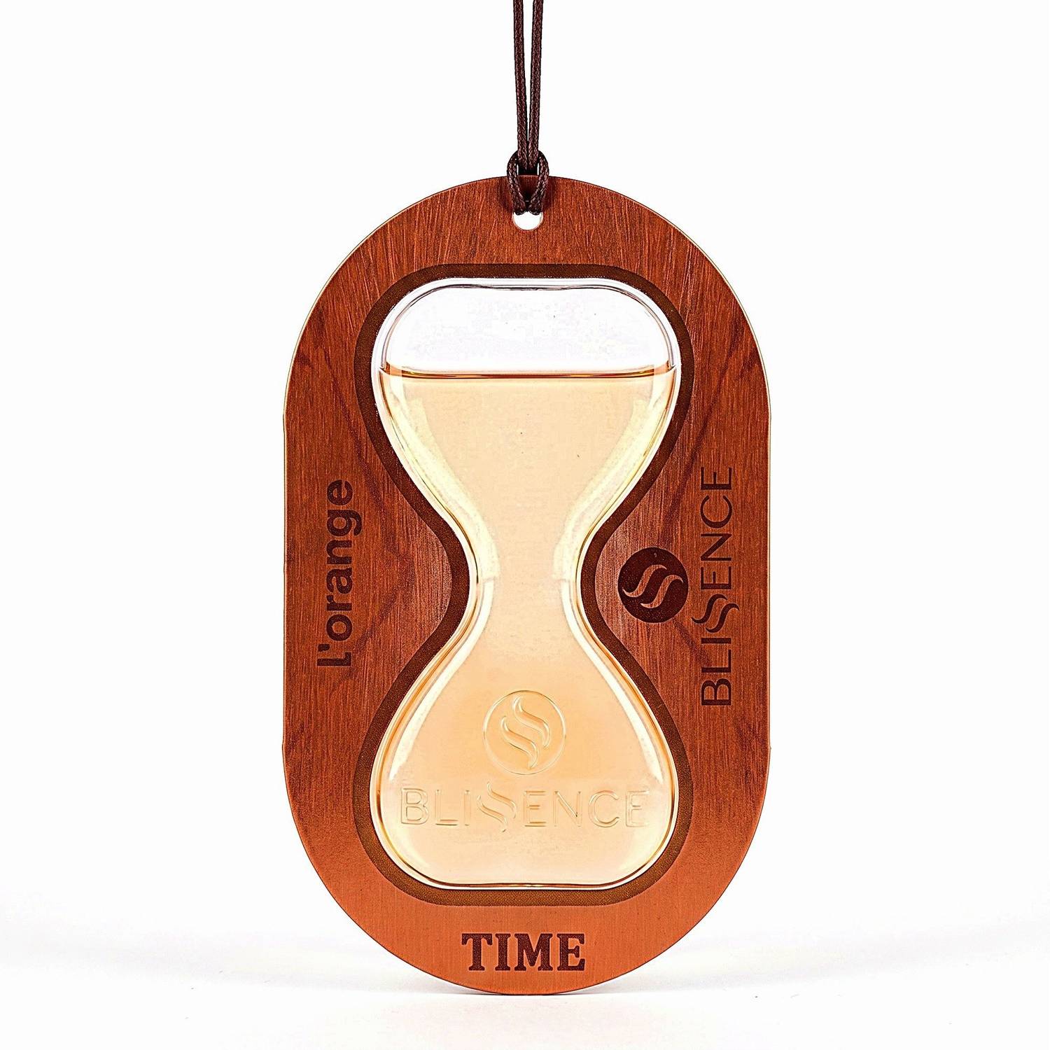 Blissence TIME l'orange Car Hanging Perfume Diffuser | Long Lasting Premium Car Air Freshener | Luxury Hourglass Design | Fresh Citrus Fragrance | Car Interior Accessory