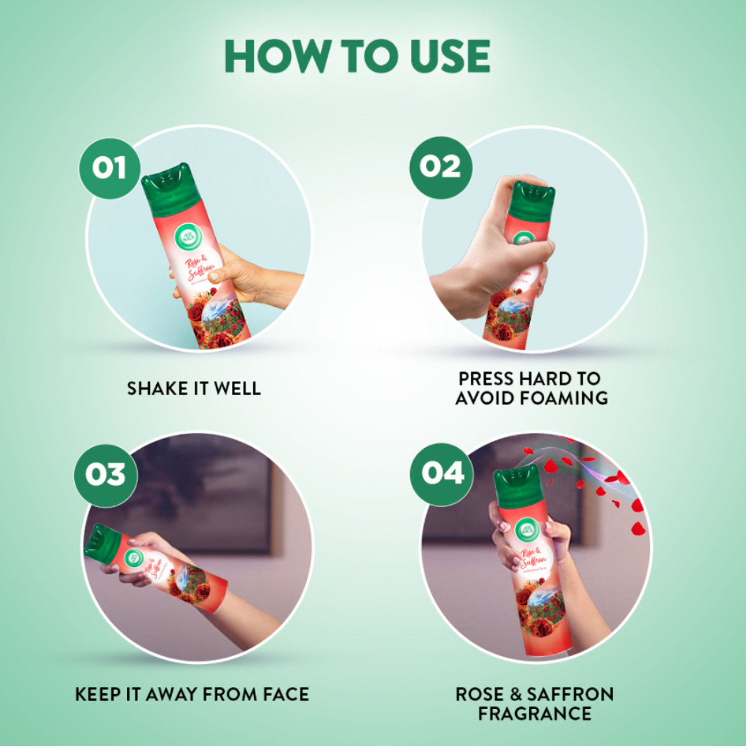 Image of Airwick Rose Spray Room Air Freshener Spray - Rose & Saffron