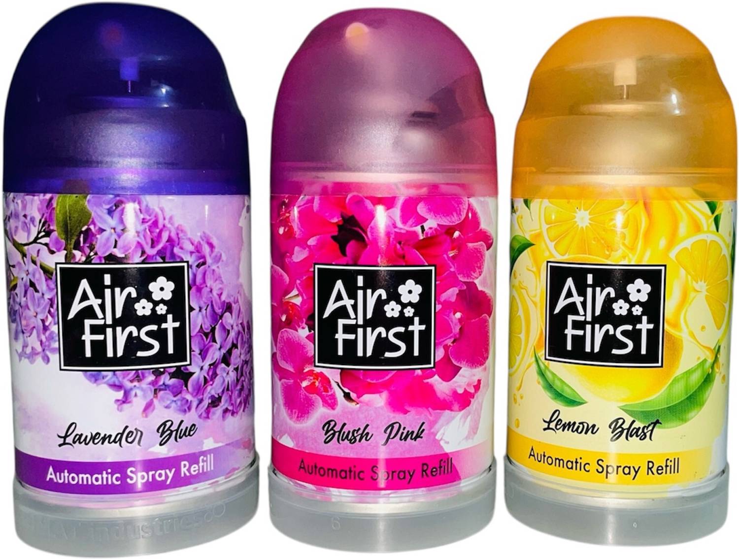 Air first LAVENDER, LEMON, BLUSH PINK 225ML (134 GM) EACH QTY Automatic Spray AIR FRESHNER REFILL FOR AUTOMATIC SPRAY MACHINE PACK OF 3 PCS FOR ALL TYPES OF MACHINES
