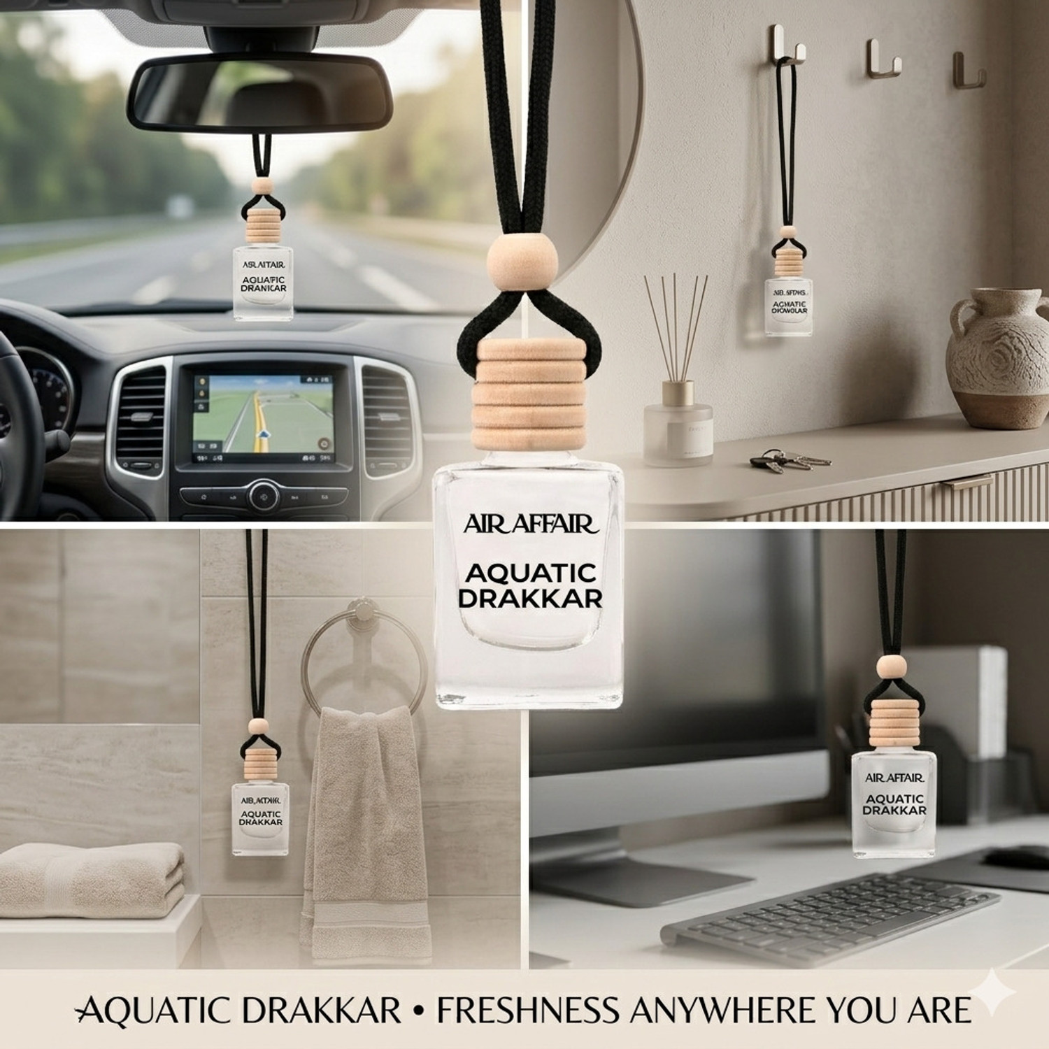 Image of Air Affair AQUATIC DRAKKAR Car Freshener Diffuser Luxury Car Perfume | Long Lasting Fresh Aquatic Fragrance (10 ml)