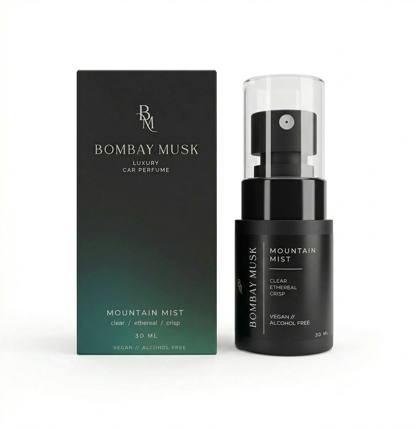 Image of Bombay Musk Mountain Mist, Fresh, Icy, aroma Car Freshener Spray Mountain Mist Luxury Car Perfume | Long Lasting Car Fragrance & Car Freshener