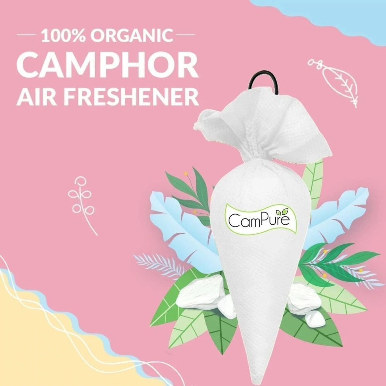 Image of CamPure Cone Bhimseni - Pack of 2 Potpourri Camphor Cone Bhimseni - Room Freshener, Mosquito - Insect Repellent - Pack Of 2