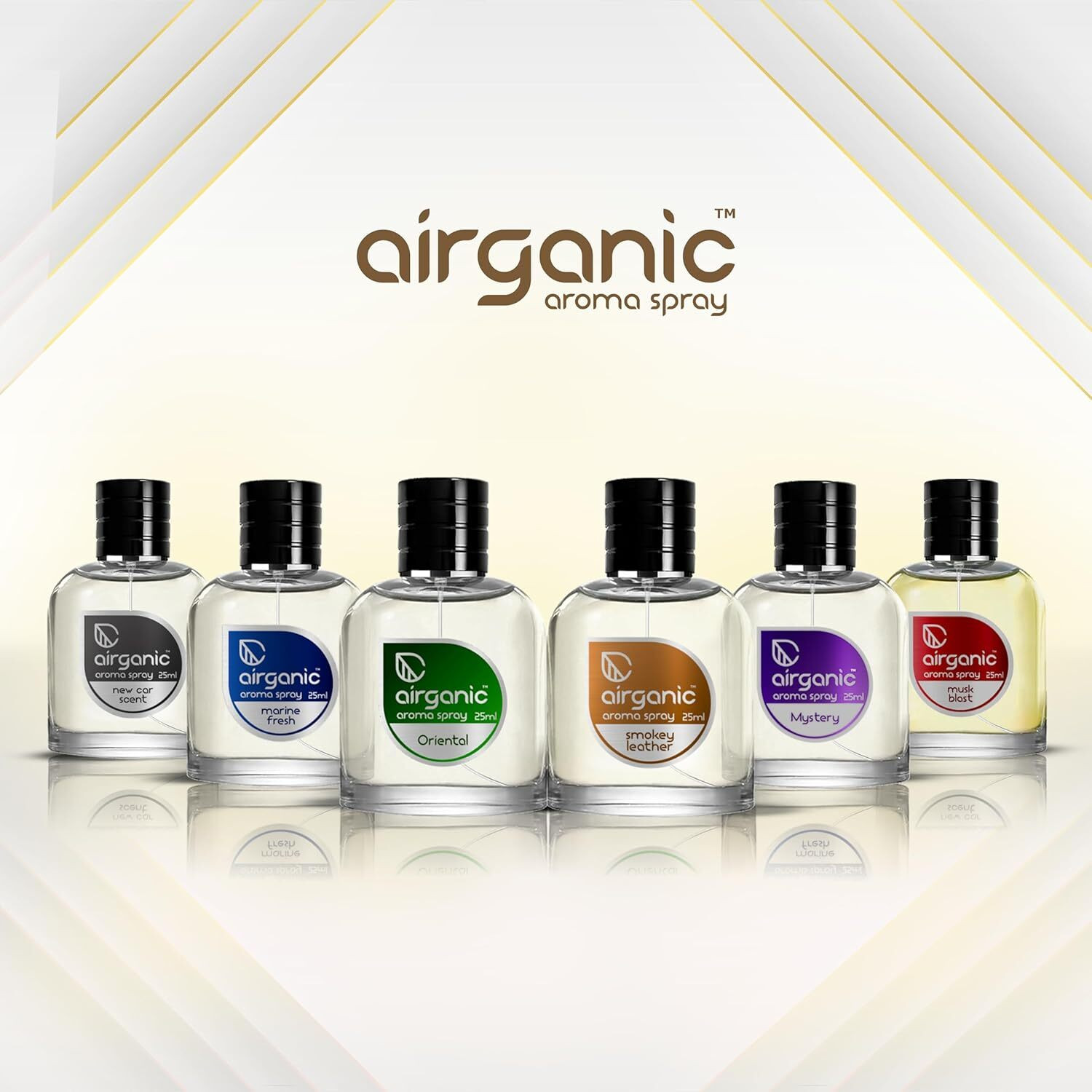 Image of Airganic New Car Scent & Smokey Leather Car Freshener Spray Aroma Fine Spray Combo - Fine Spray -